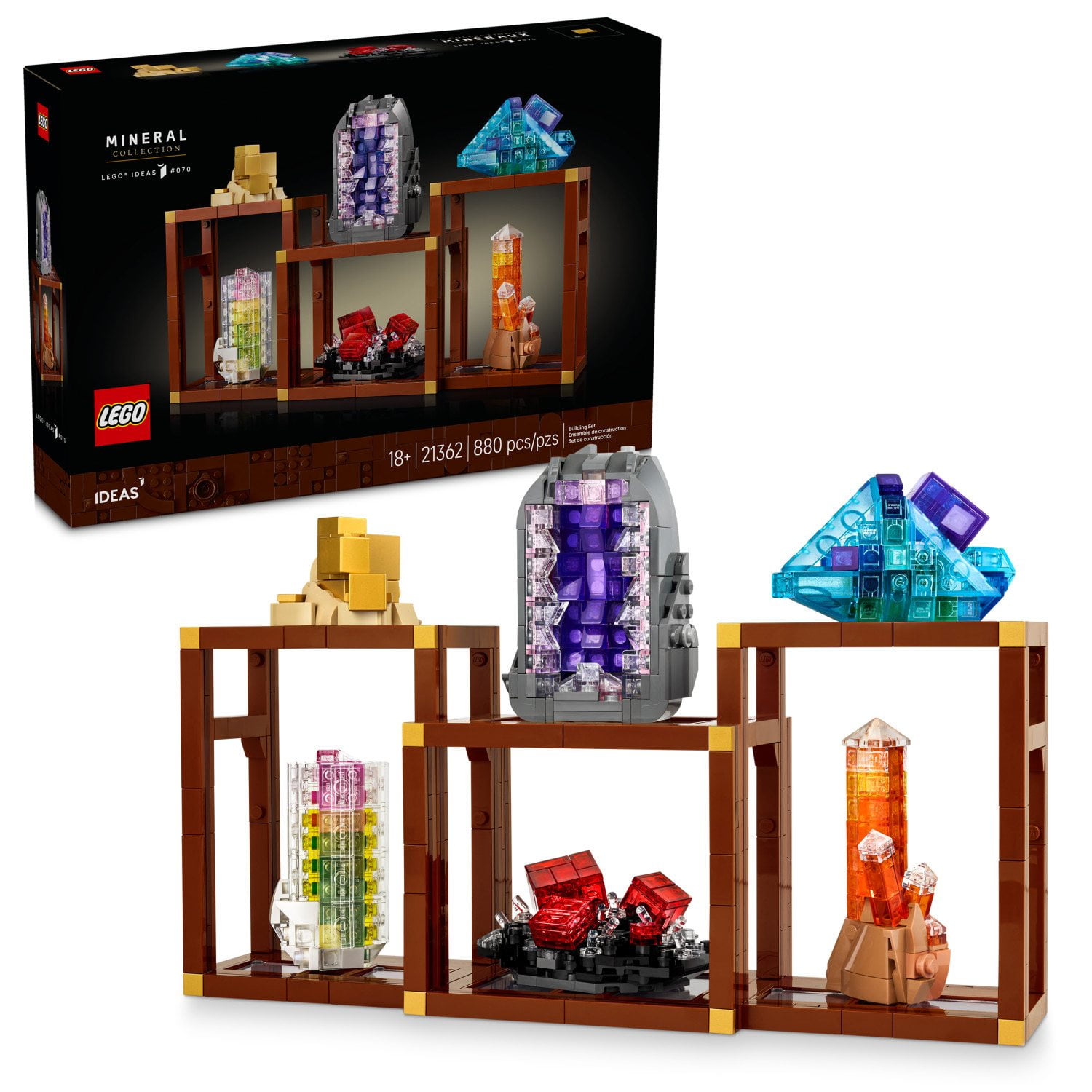 LEGO Ideas Mineral Collection Building Set for Adults, 880 pc.