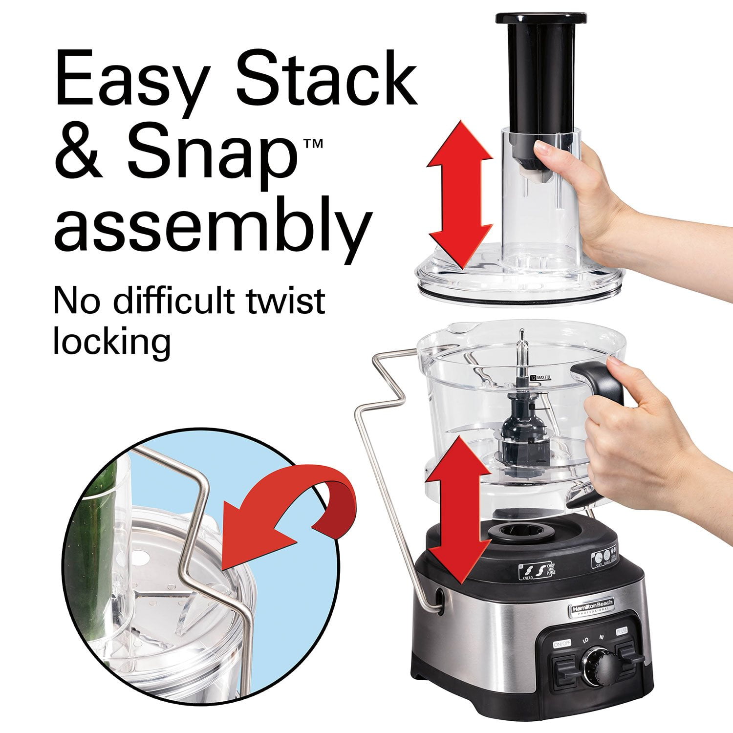 Hamilton Beach Professional 12-Cup Food Processor with Blade Attachments - Image 5