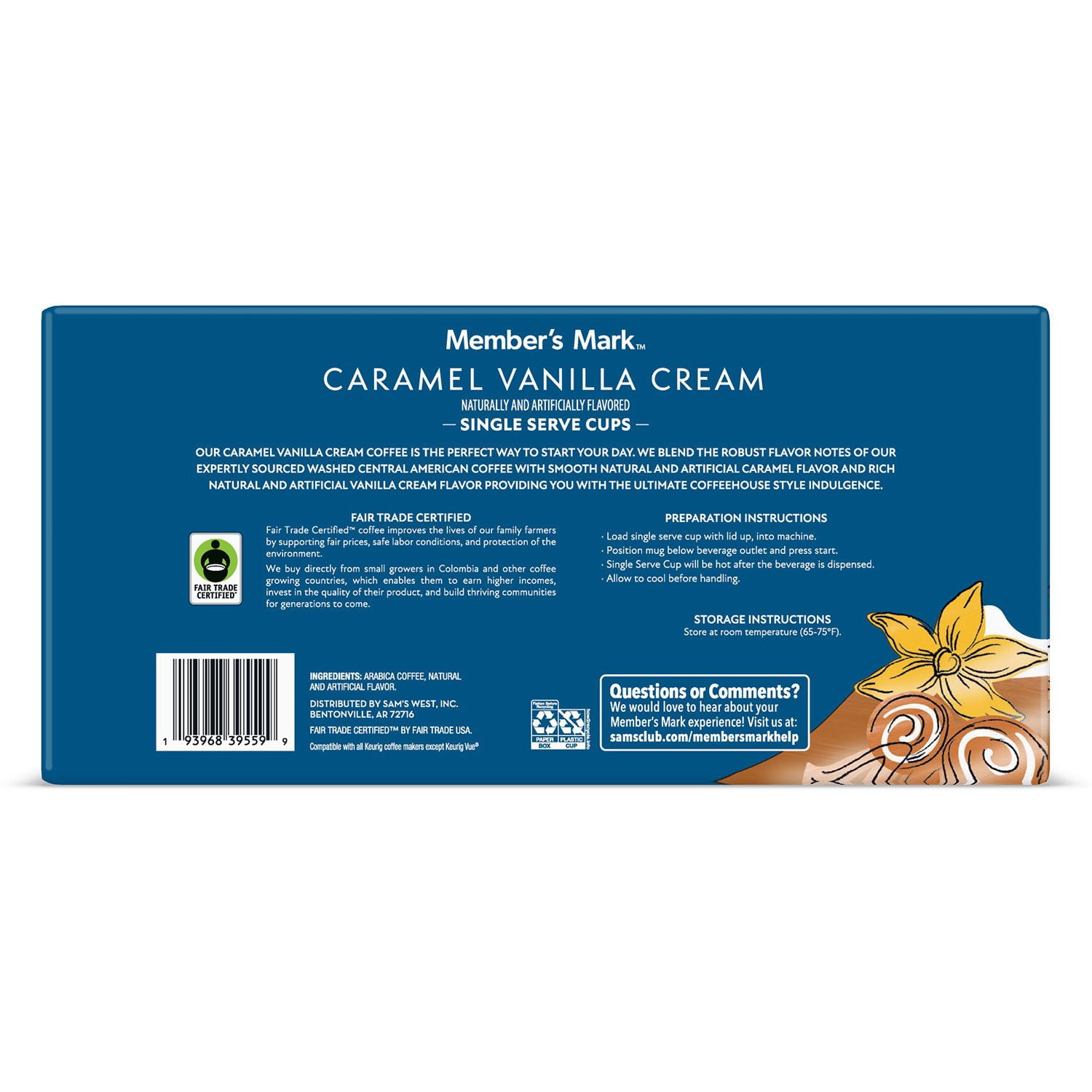 Member's Mark Medium Roast Coffee Pods, Caramel Vanilla Cream, 80 ct. - Image 2