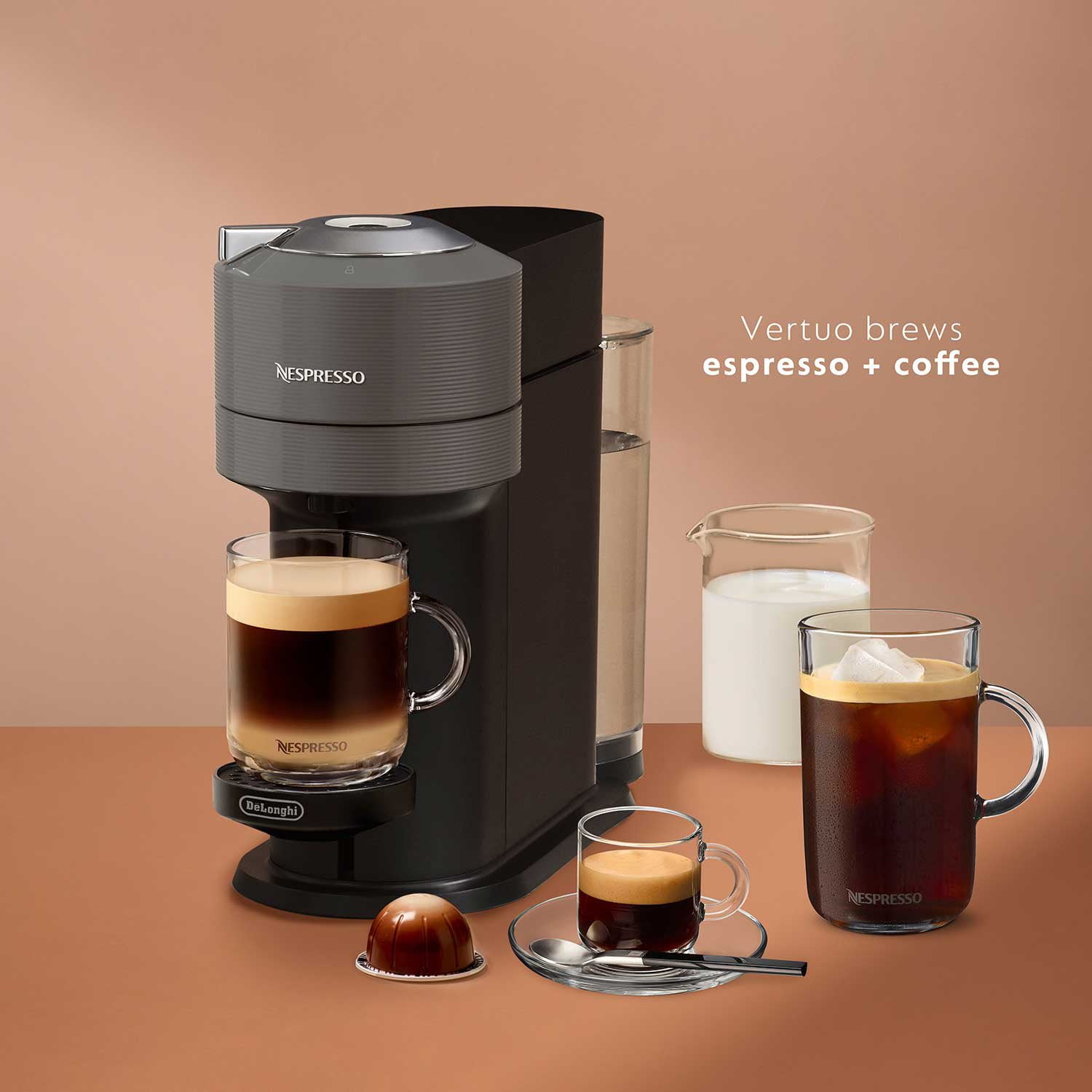 Nespresso Vertuo Next Deluxe by De’Longhi, Dark Grey with Milk Frother - Image 4