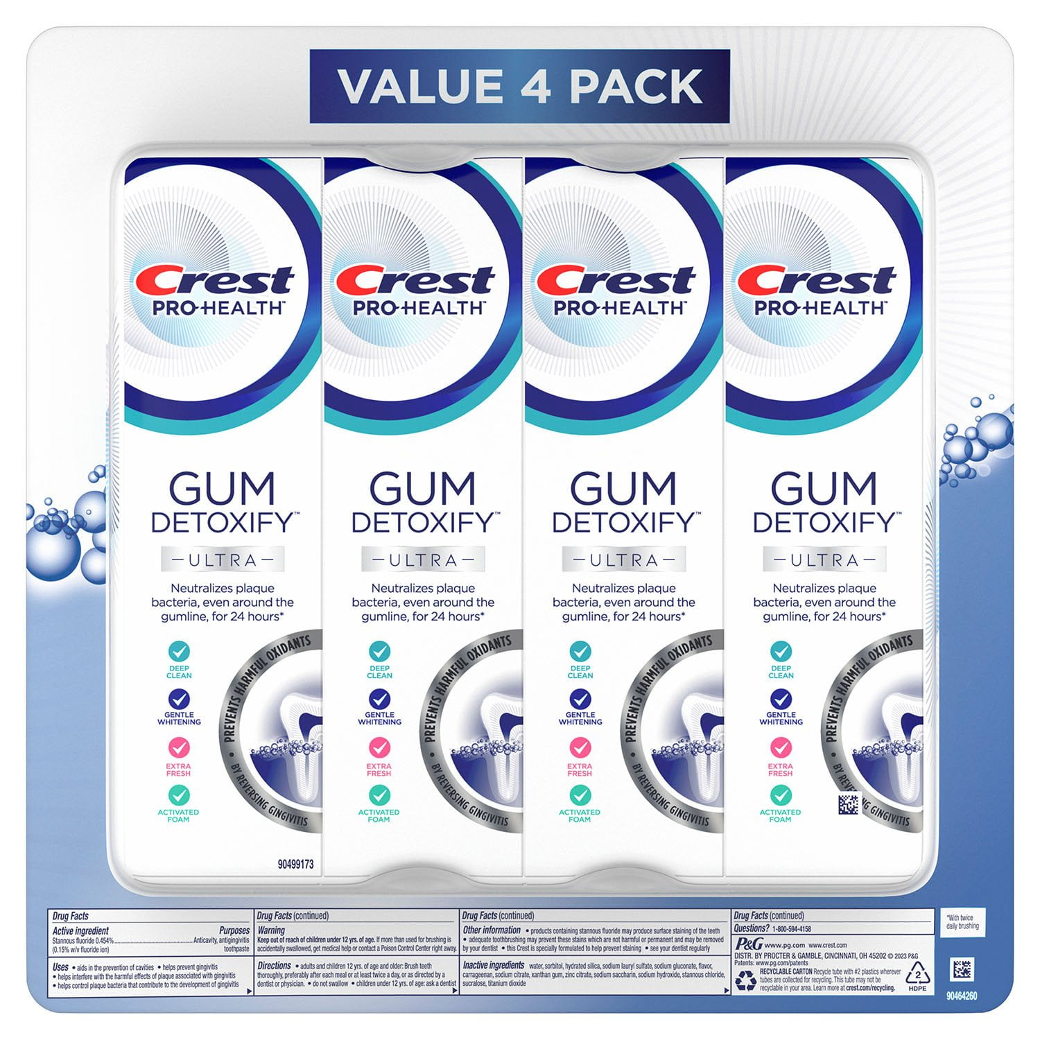 Crest Gum Detoxify Ultra Toothpaste, 4.7 oz., 4 pk.