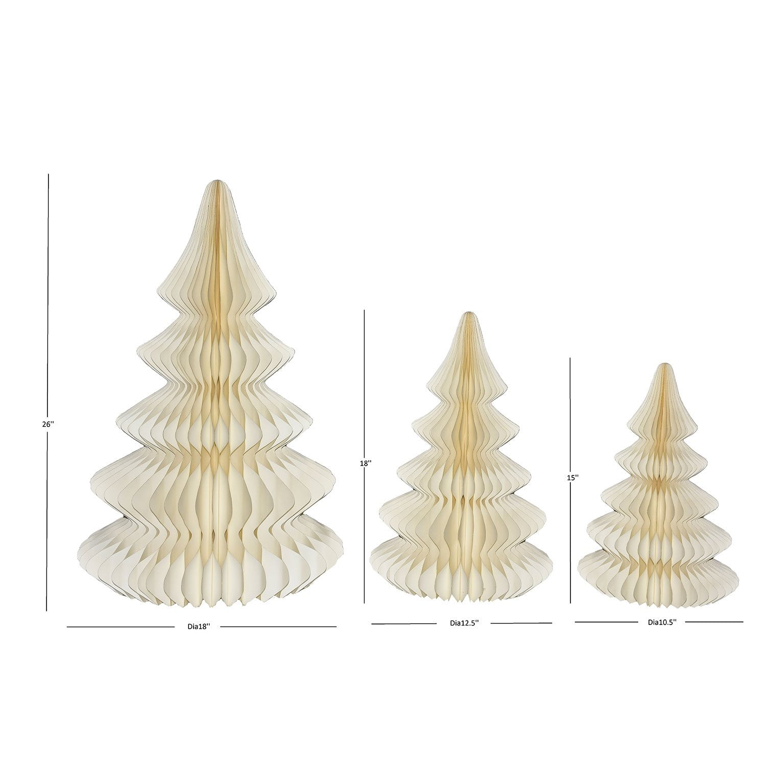 Member's Mark Paper Honeycomb Tree, Set of 3 - Image 4