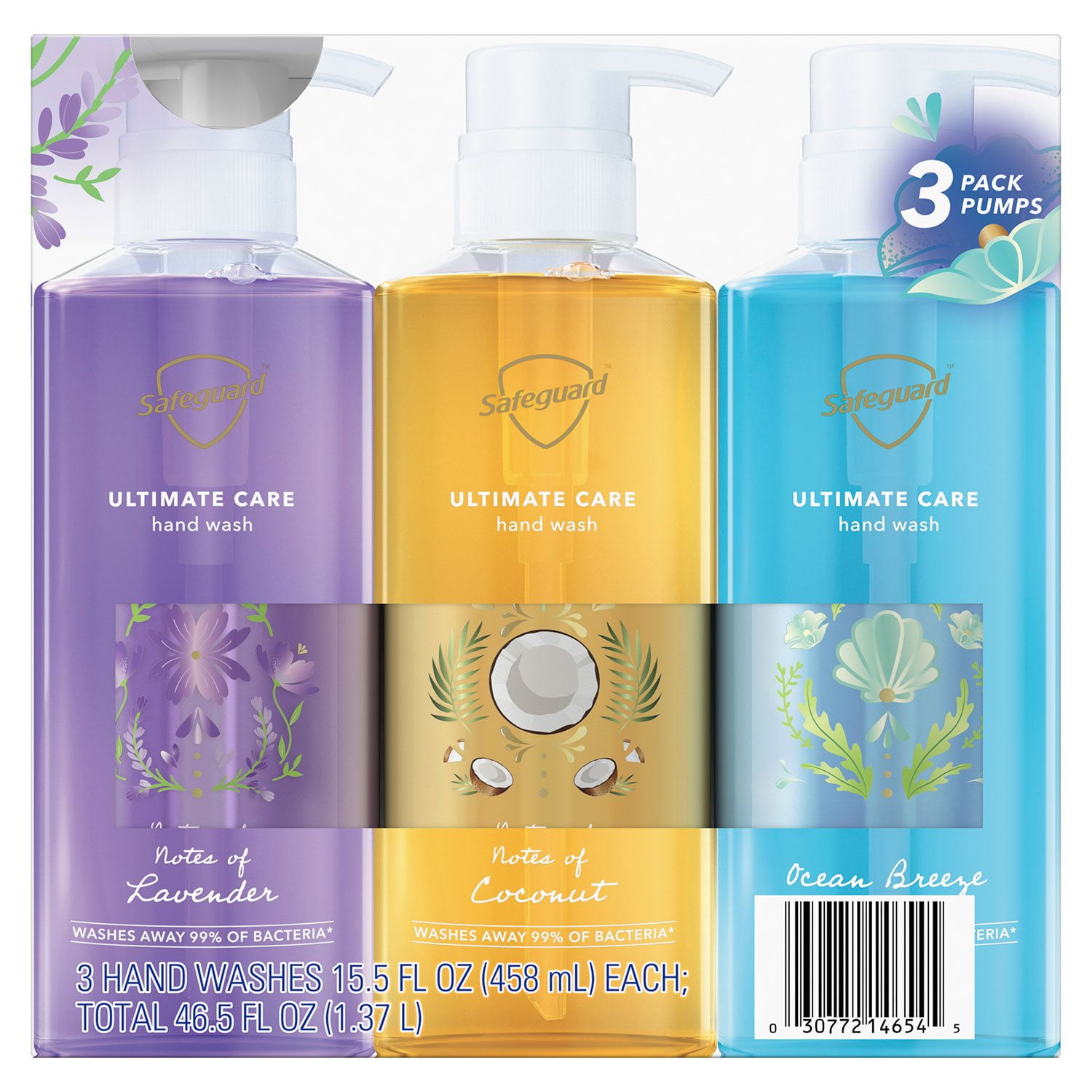 Safeguard Ultimate Care Hand Wash, Variety Pack, 15.5 fl. oz., 3 pk. - Image 2
