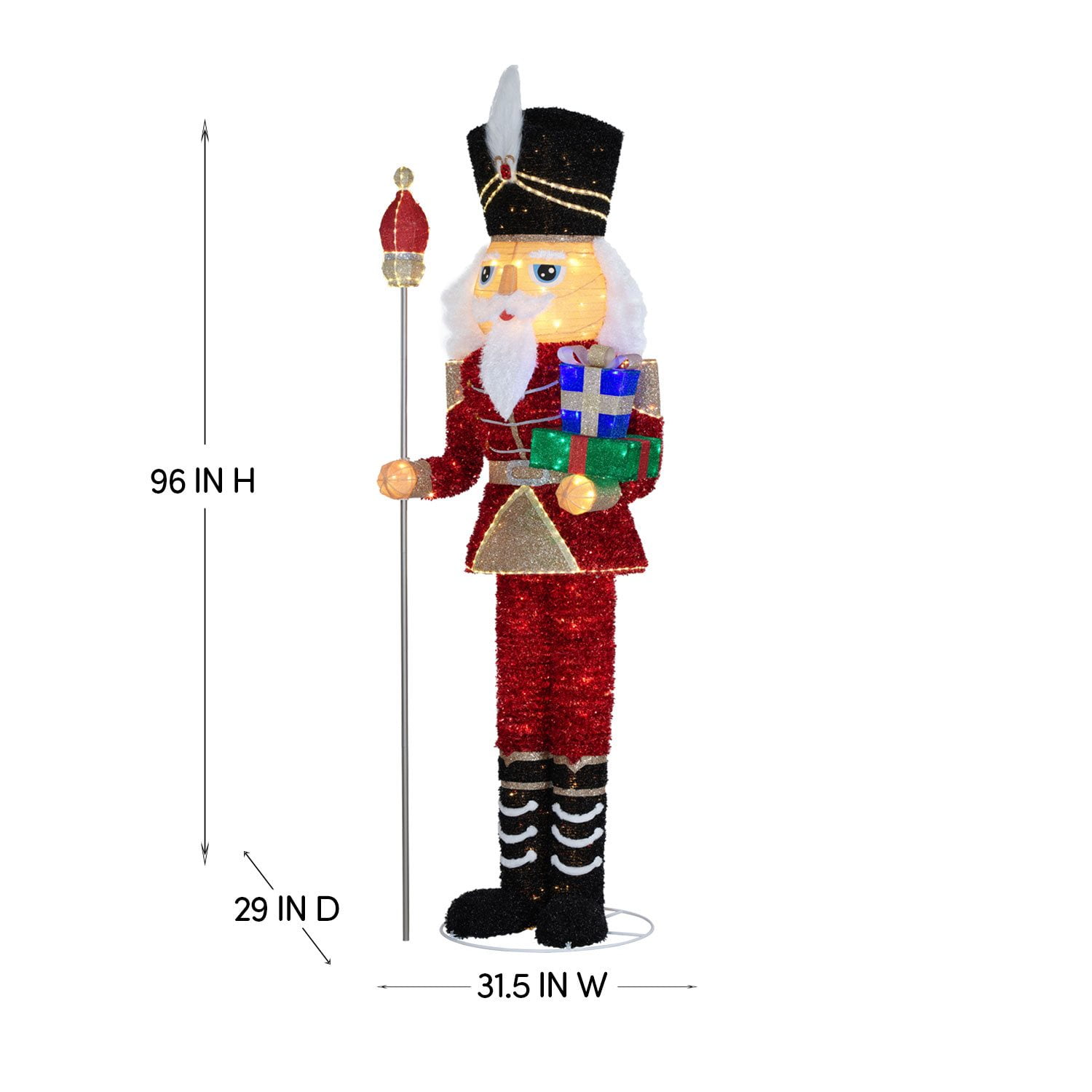 Member's Mark 8' Pre-Lit Pop-Up Twinkling Nutcracker - Image 6