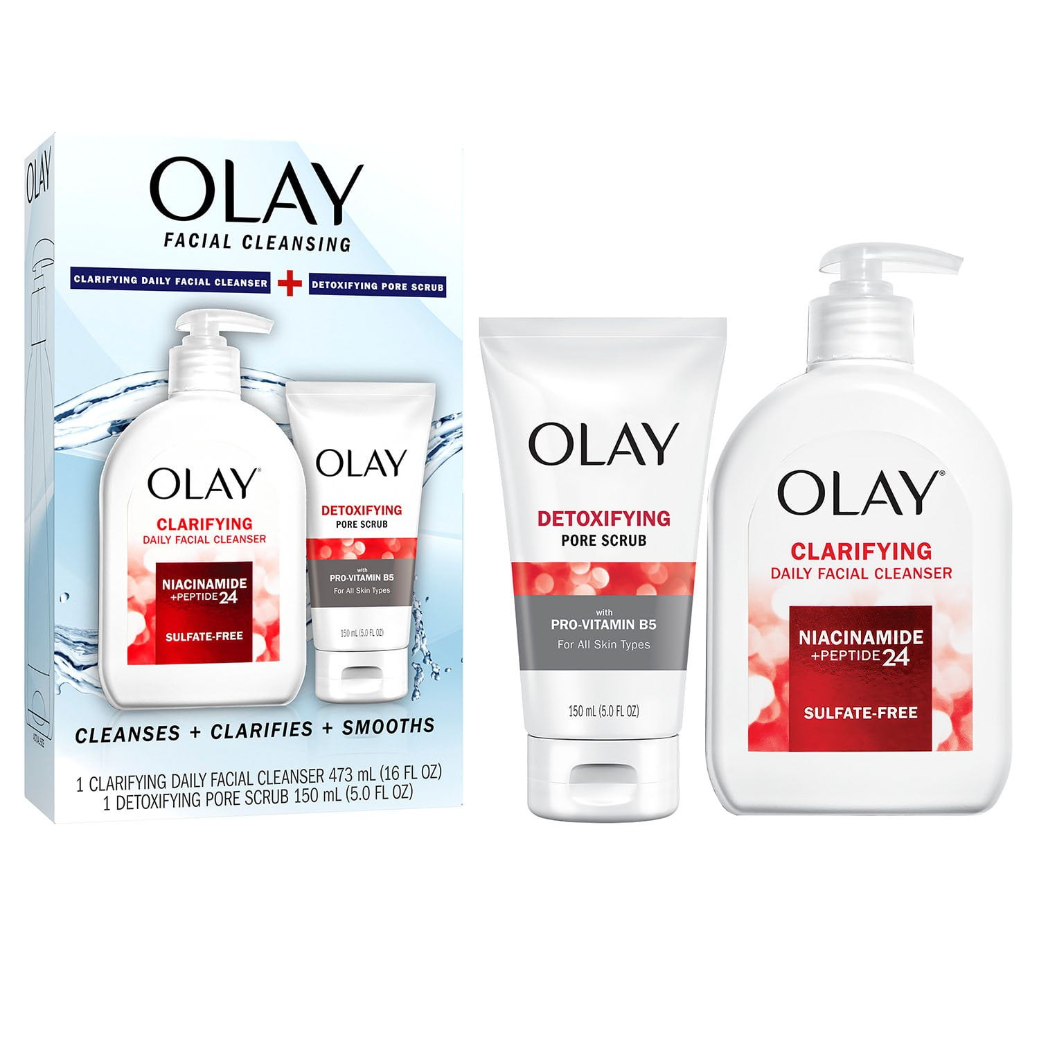 Olay Facial Cleanser and Detoxifying Pore Scrub Duo Kit - Image 10