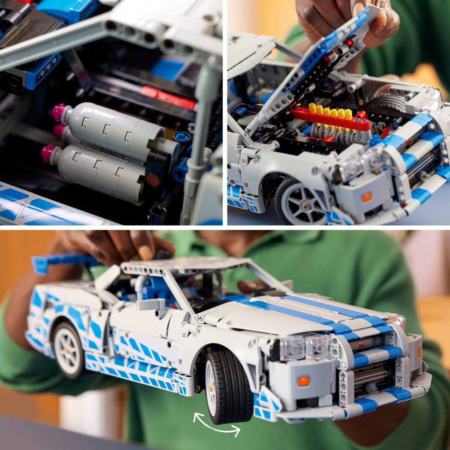 LEGO Technic 2 Fast 2 Furious Nissan Skyline GT-R (R34) Car Building Set, 1410 pc. - Image 6