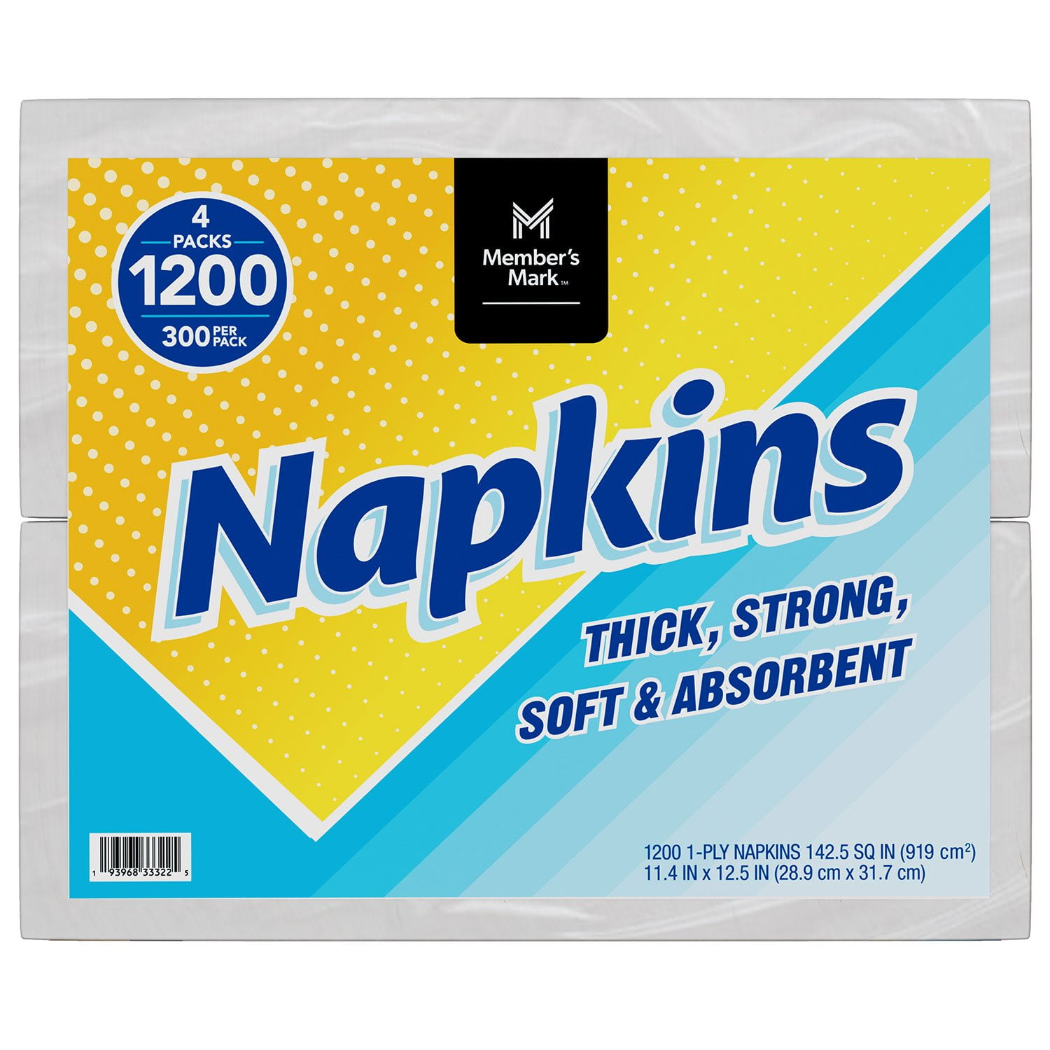 Member's Mark Everyday 1-Ply White Napkins 4 pks., 300 napkins/pk. - Image 6
