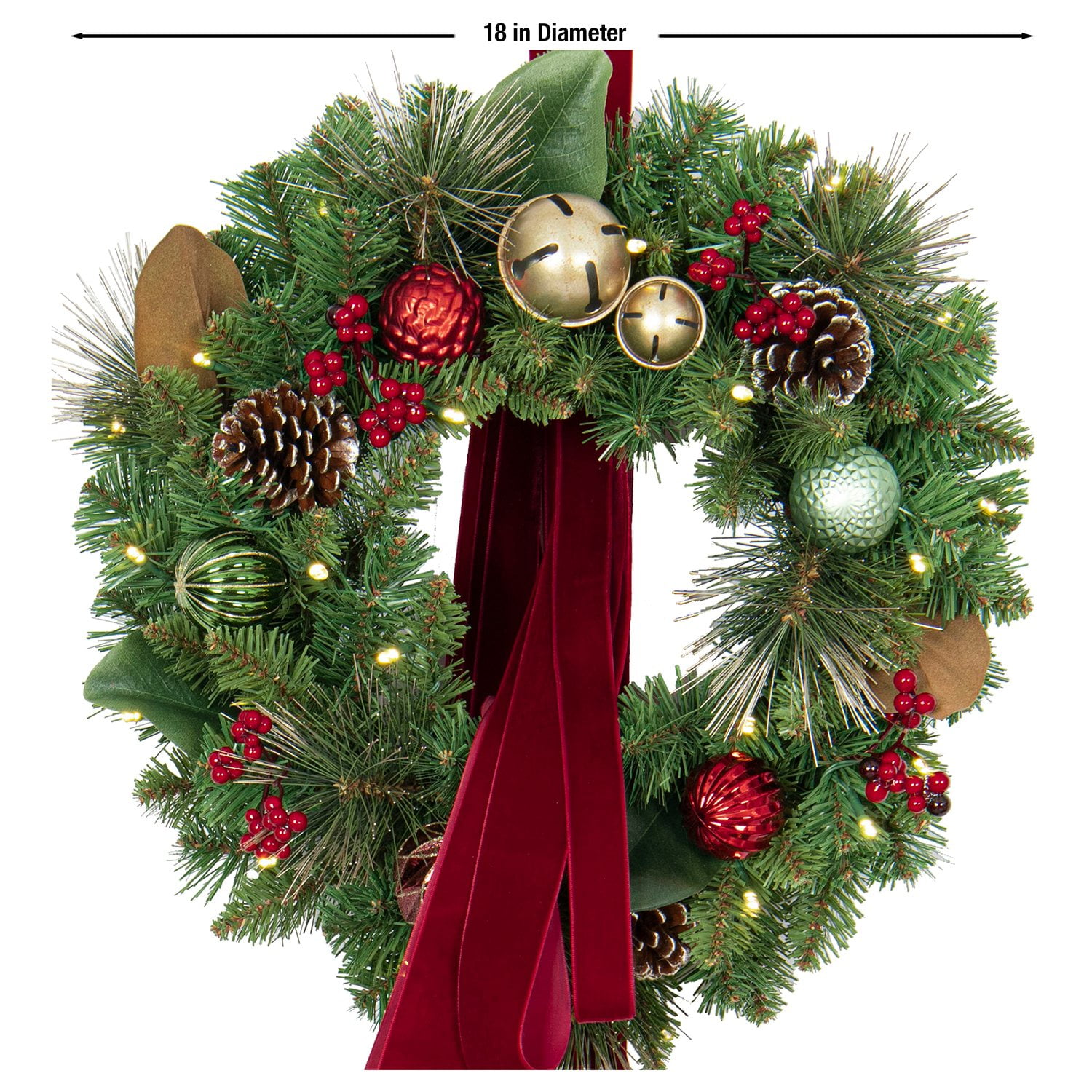 Member's Mark Pre-Lit Three Wreath Door Hanger with Sash - Image 7