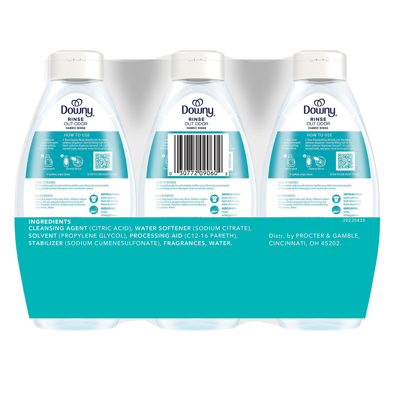 Downy Rinse & Refresh Laundry Fabric Rinse, Cool Cotton, 3 Bottles, 76.5 fl. oz. - Image 2