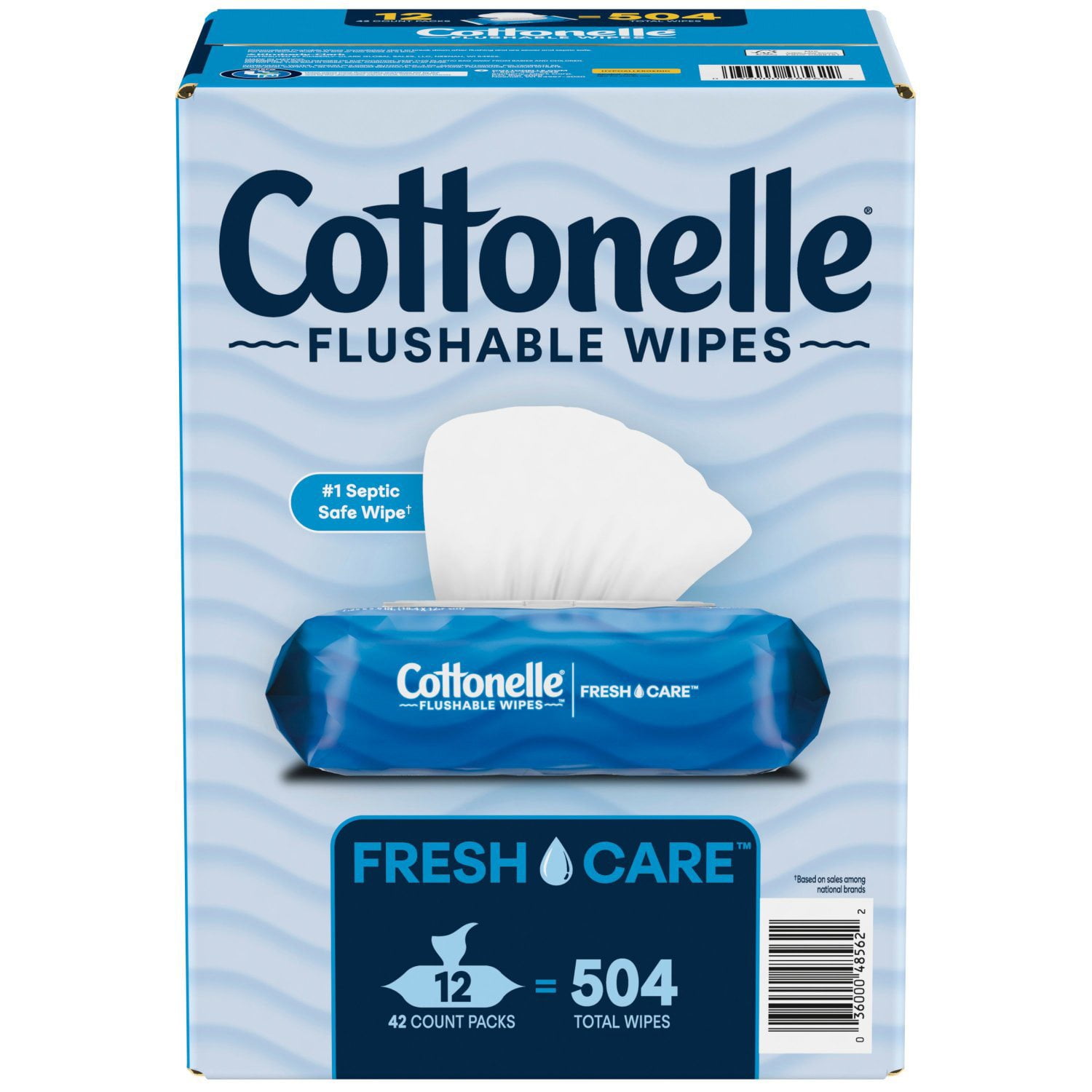 Cottonelle Freshcare Flushable Wipes, 12 ct., 504 wipes