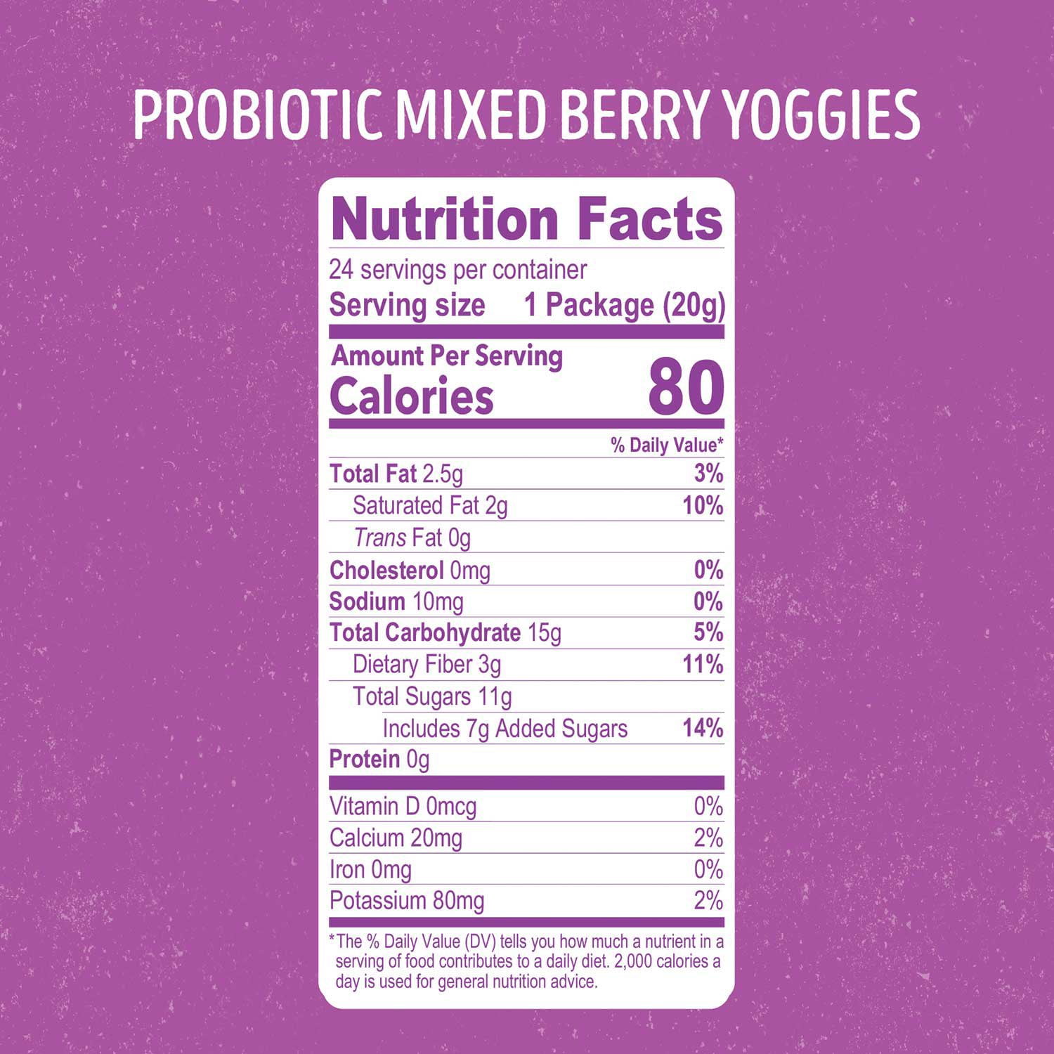 Nature's Garden Probiotic Mixed Berry Yoggies 0.7 oz., 24 pk. - Image 2