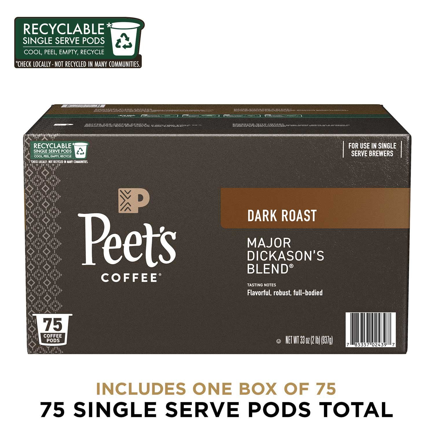 Peet's Coffee Dark Roast K-cup Pods, Major Dickason's Blend, 75 ct . - Image 7