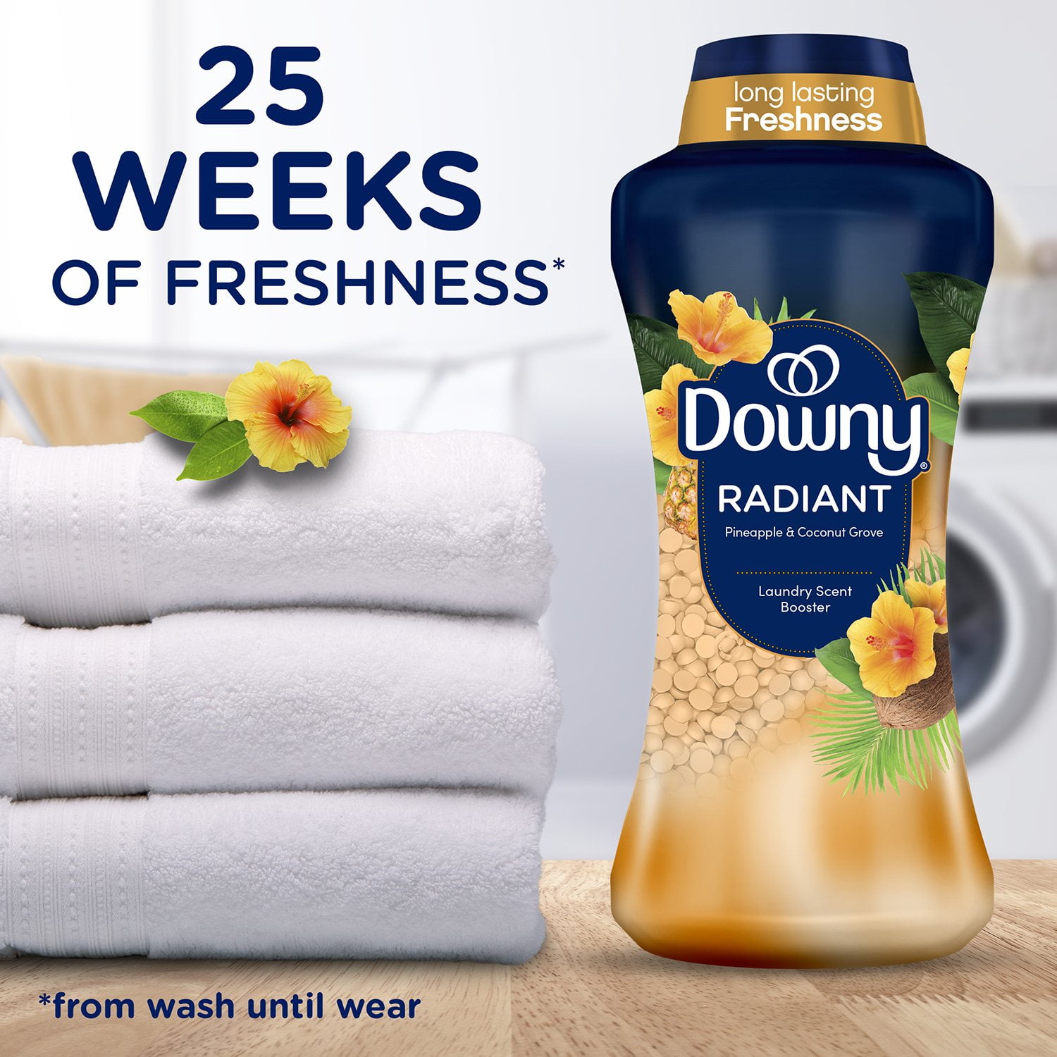 Downy Infusions Radiant In-Wash Scent Booster Beads, Pineapple & Coconut Grove, 28.3 oz - Image 5