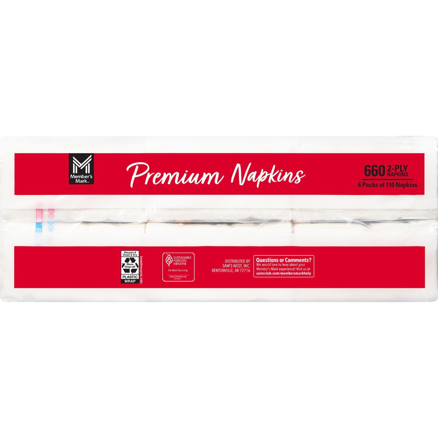 Member's Mark Ultra Premium 2-Ply White Napkins 6 pks., 110 napkins/pk. - Image 7