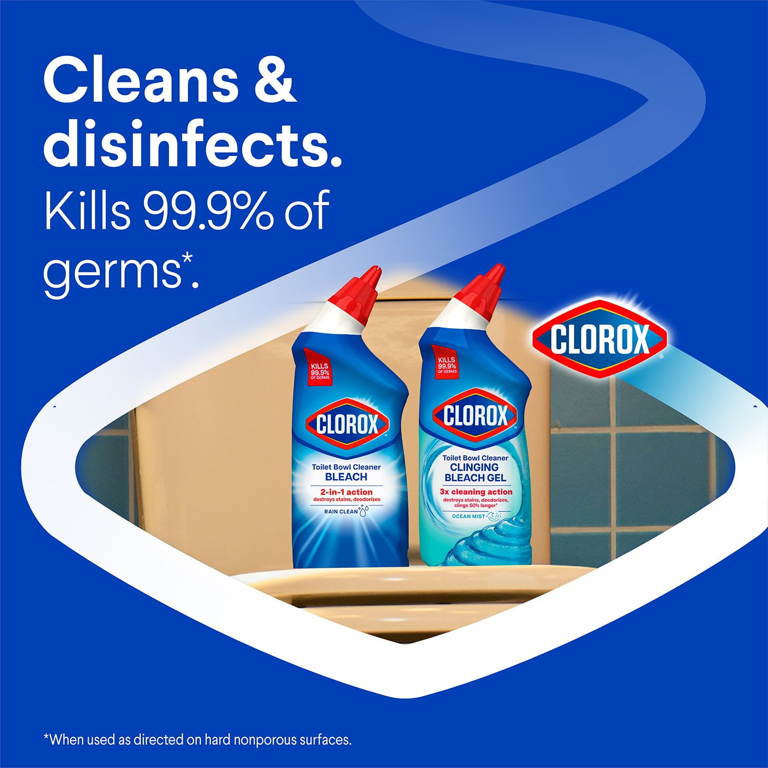 Clorox Toilet Bowl Cleaner with Bleach, Rain Clean, 6pk., 144 fl. oz. - Image 9