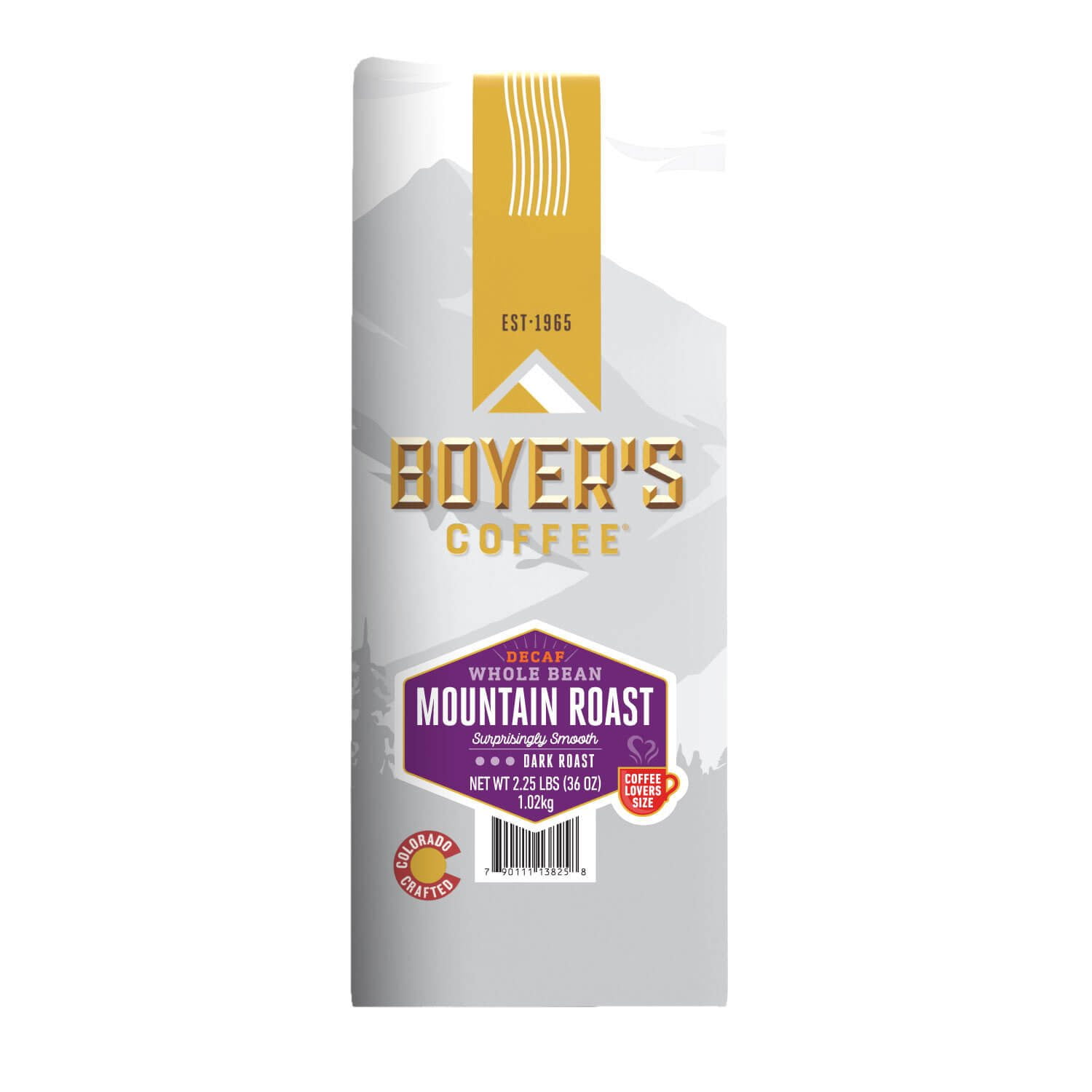 Boyer's Coffee Mountain Roast Decaf Dark Roast Whole Bean, 36 oz.