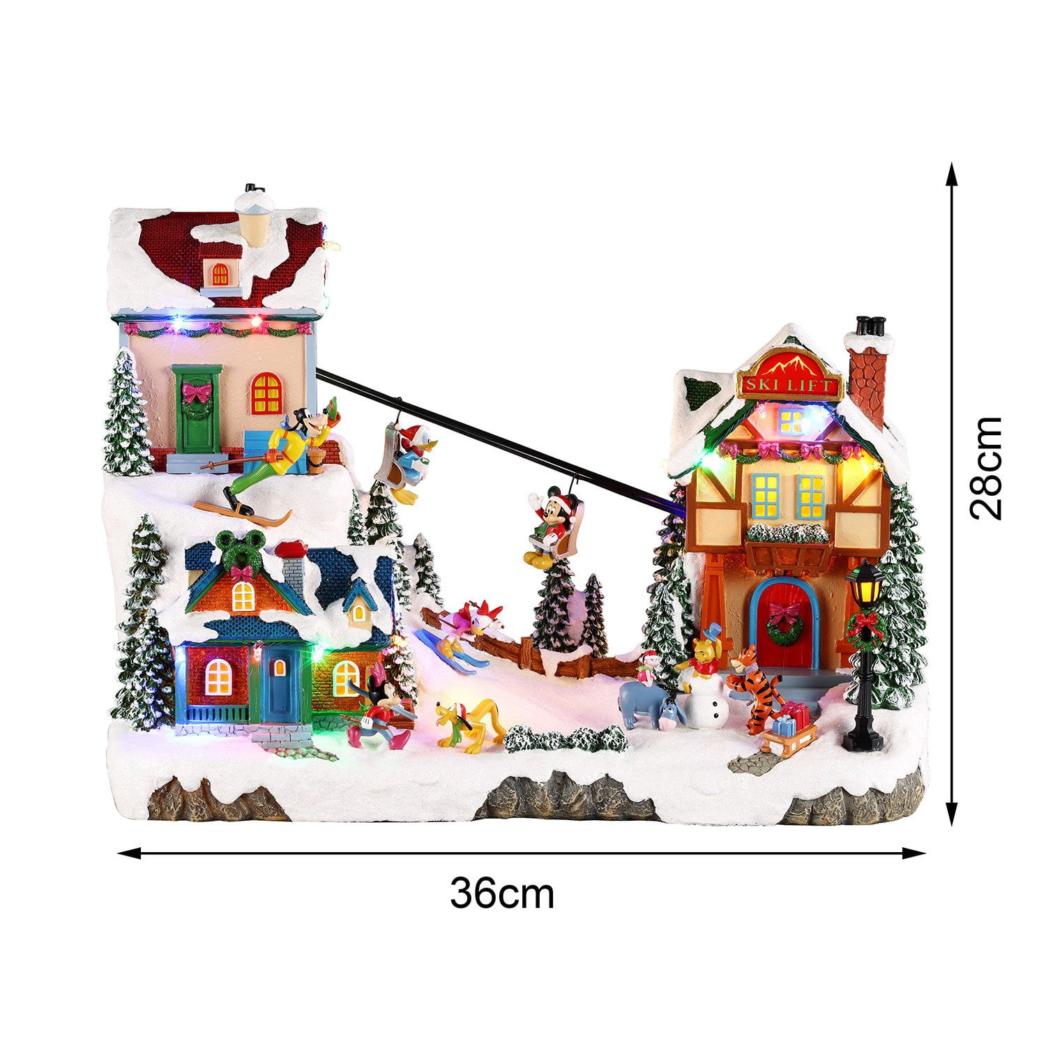 Disney 11" Pre-Lit Musical Ski Village - Image 3