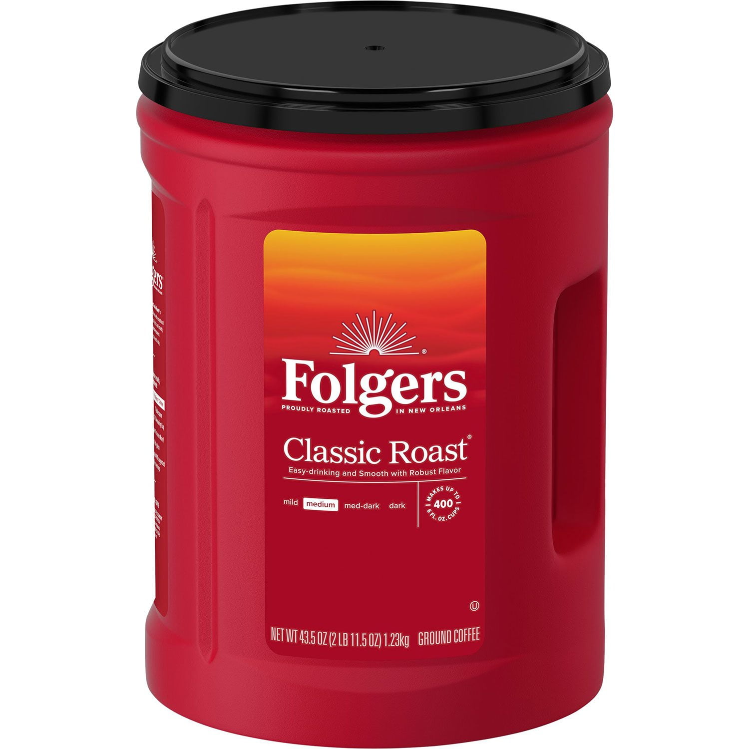 Folgers Classic Medium Roast Ground Coffee, 43.5 oz.