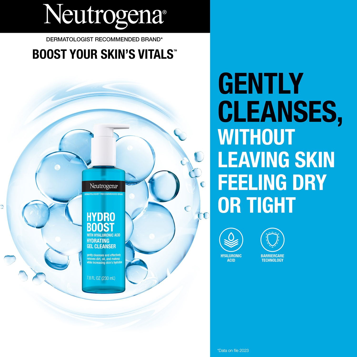 Neutrogena Hydro Boost Hydrating Gel Cleanser, 7.8 fl. oz., 3 pk. - Image 3