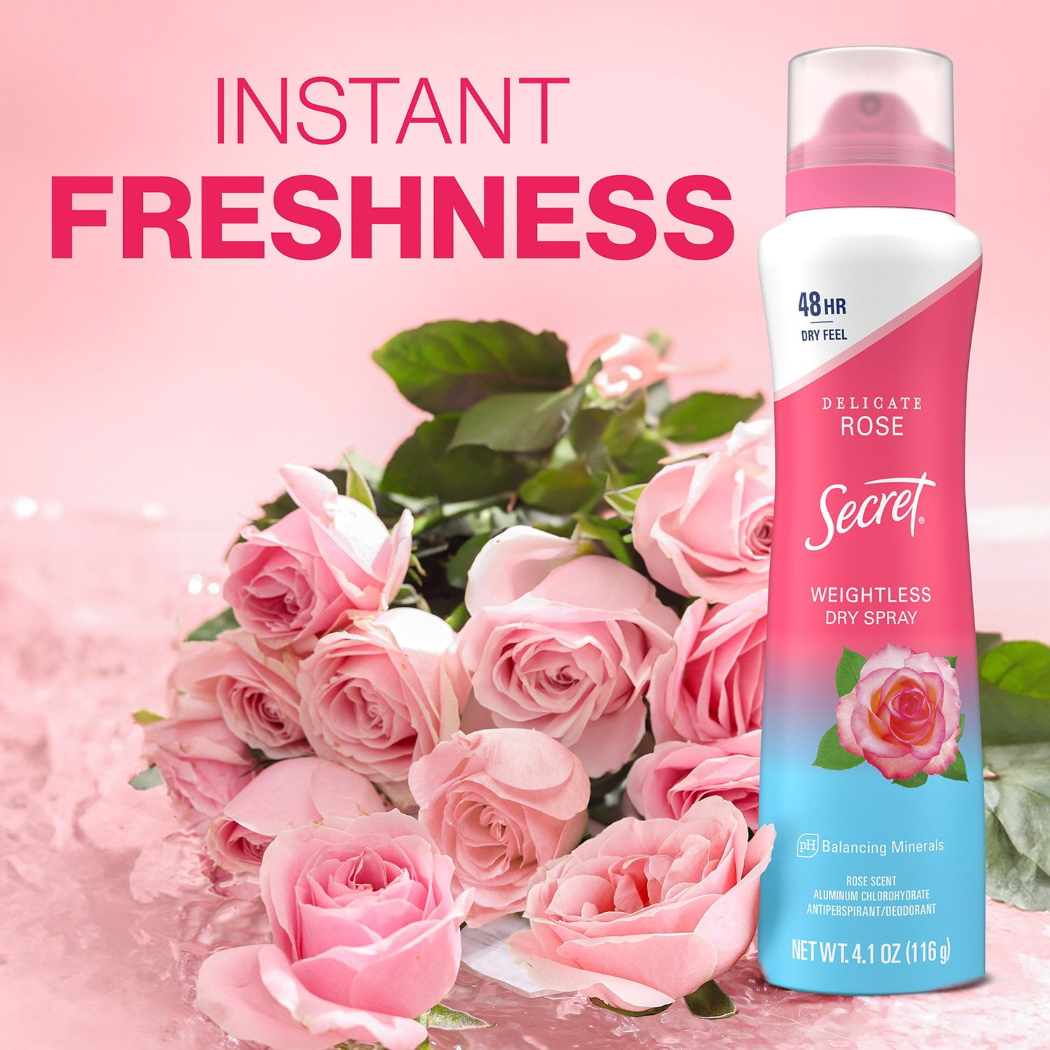 Secret Dry Spray Women's Antiperspirant Deodorant, Vanilla, Wild Rose & Waterlily, 4.1 oz., 3 pk. - Image 7