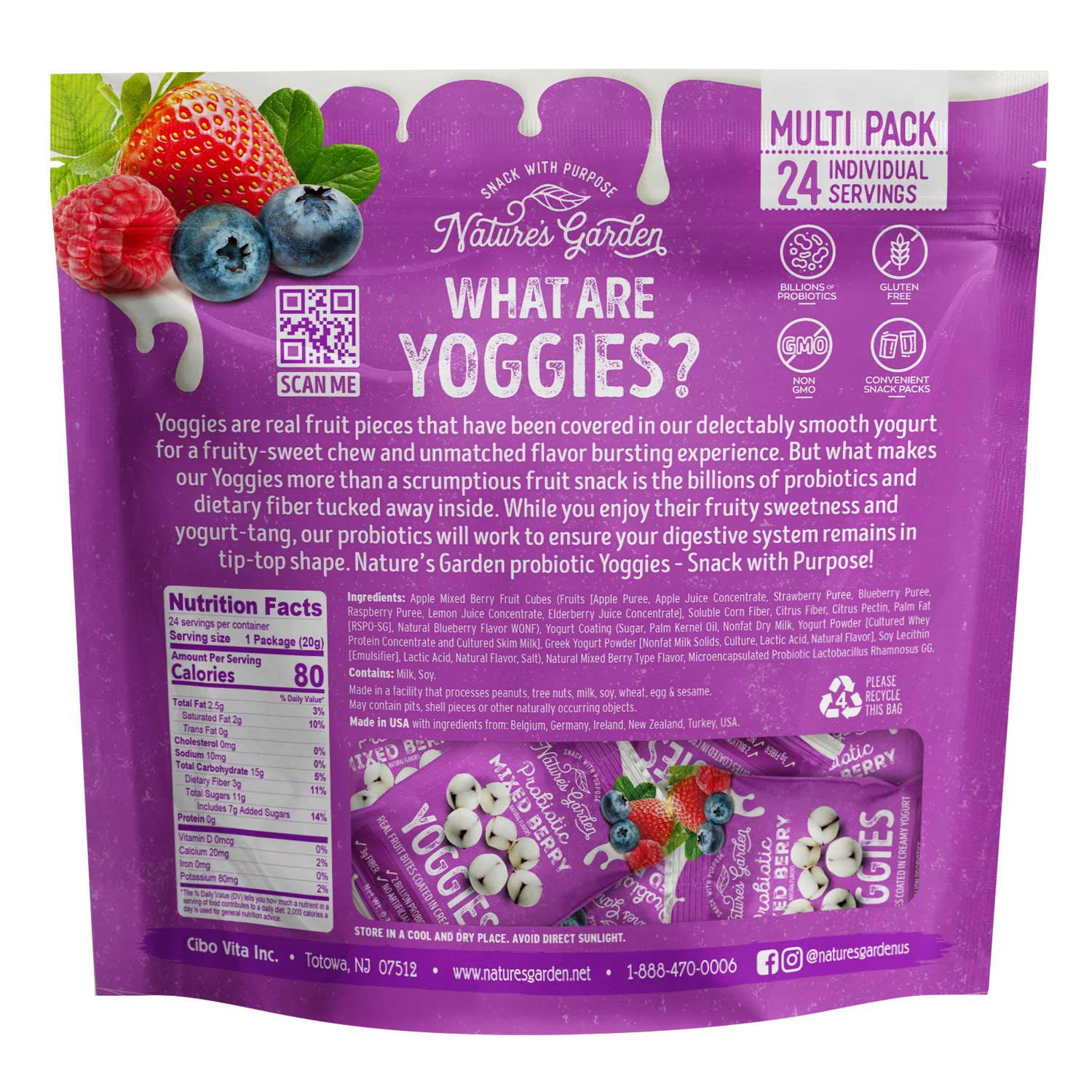 Nature's Garden Probiotic Mixed Berry Yoggies 0.7 oz., 24 pk. - Image 4