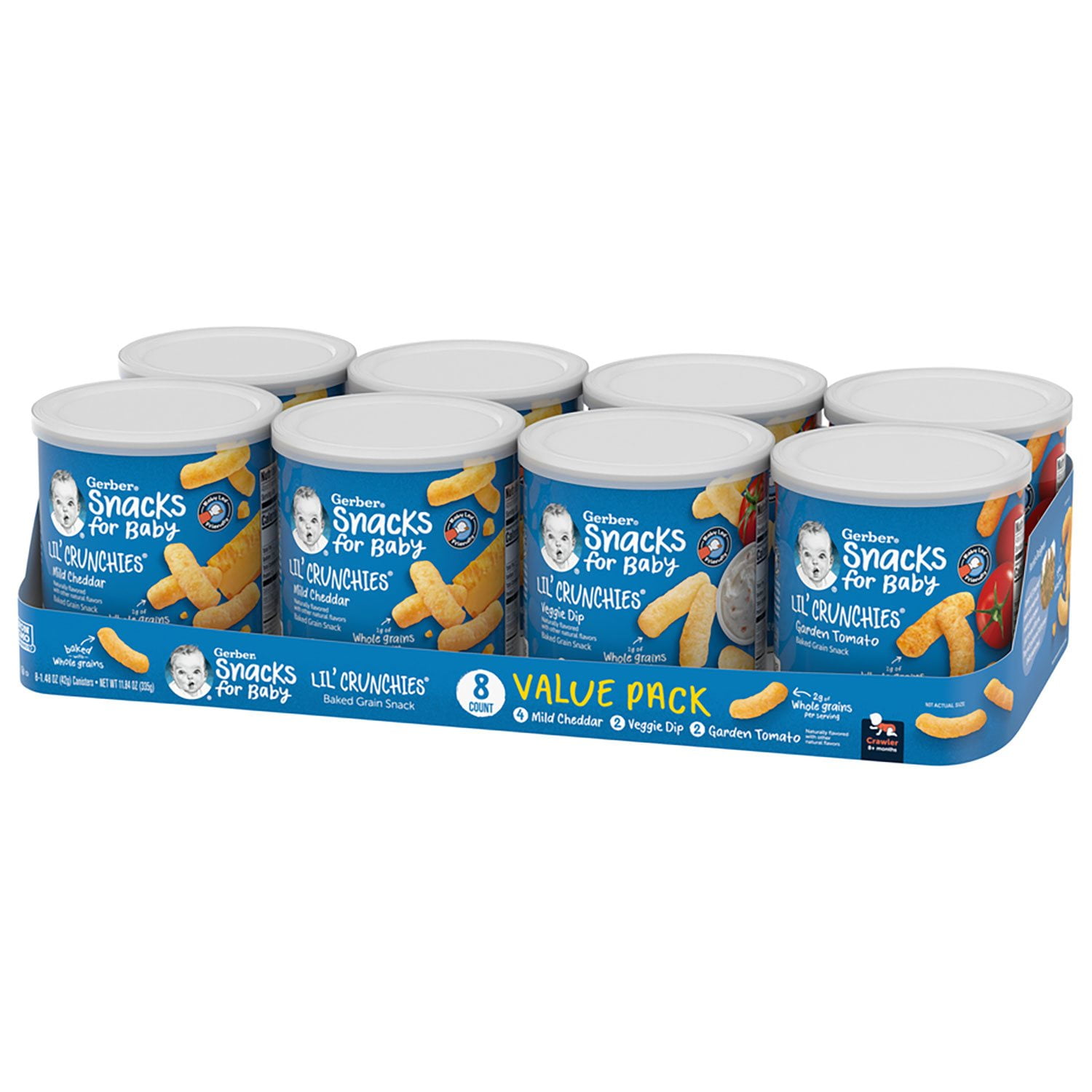 Gerber Lil' Crunchies Baked Grain Snack, Variety Pack, 1.48 oz., 8 ct. - Image 3
