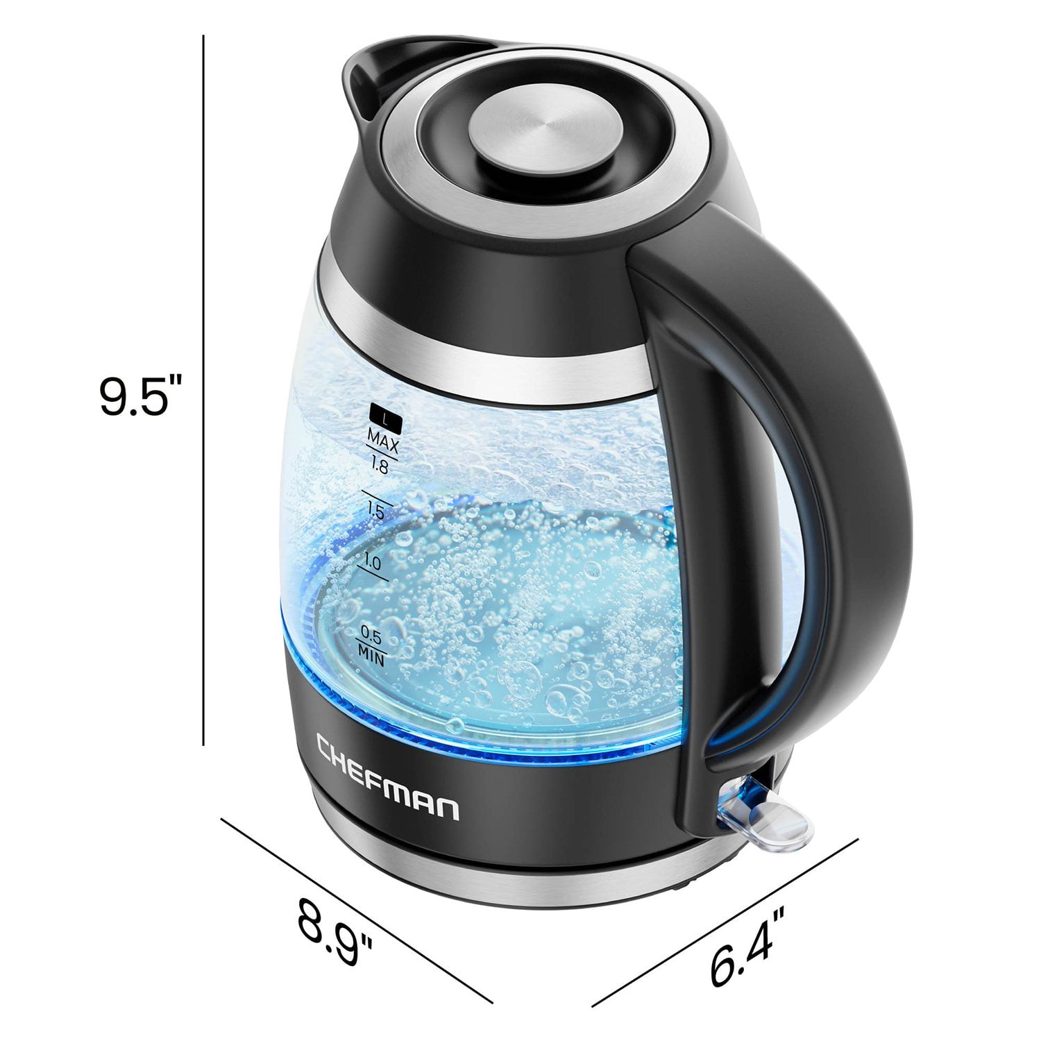 Chefman Fast-Boil 1.8L Electric Kettle, 1500W with Removable Tea Infuser - Image 7