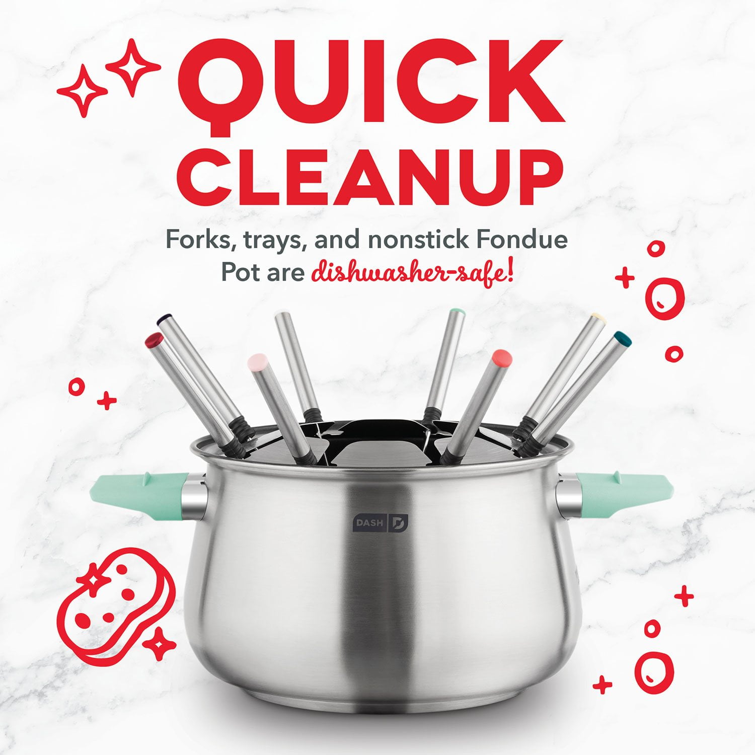 Dash Easy Fondue Maker with Fondue Sticks - Image 5