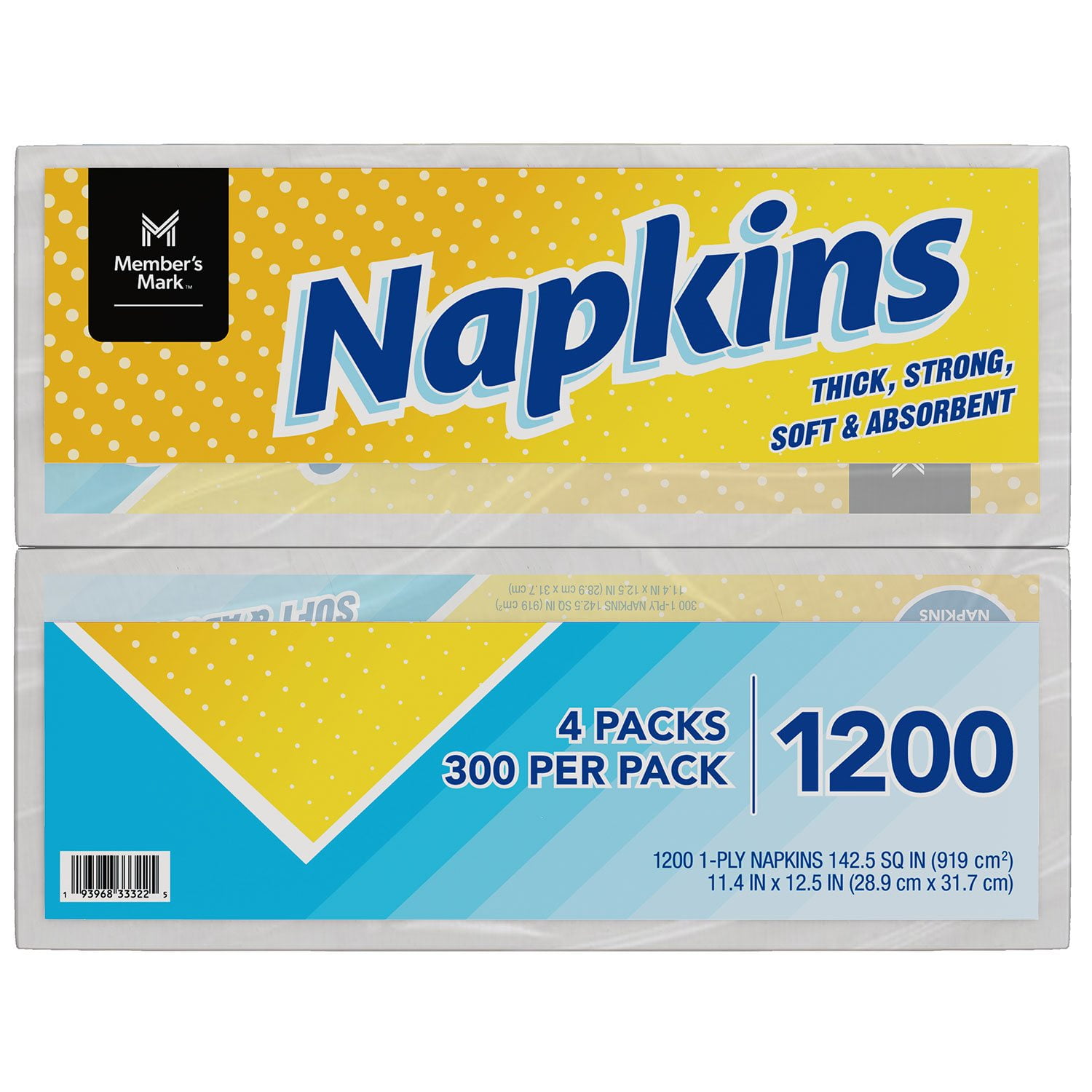 Member's Mark Everyday 1-Ply White Napkins 4 pks., 300 napkins/pk. - Image 5