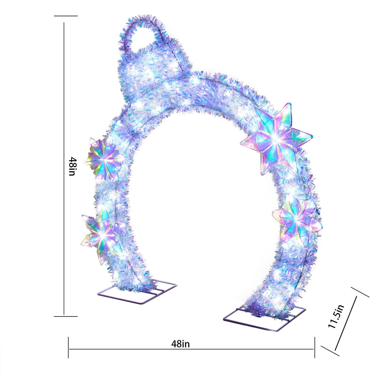 Member's Mark 48" Pre-Lit Iridescent Ornament Arch Décor - Image 5