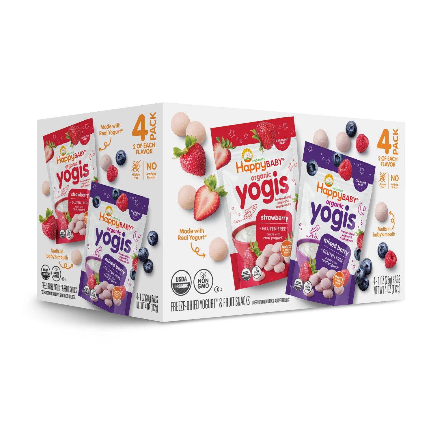 HappyBABY Organics Yogis Melts Variety Pack, 1 oz., 4ct. - Image 8