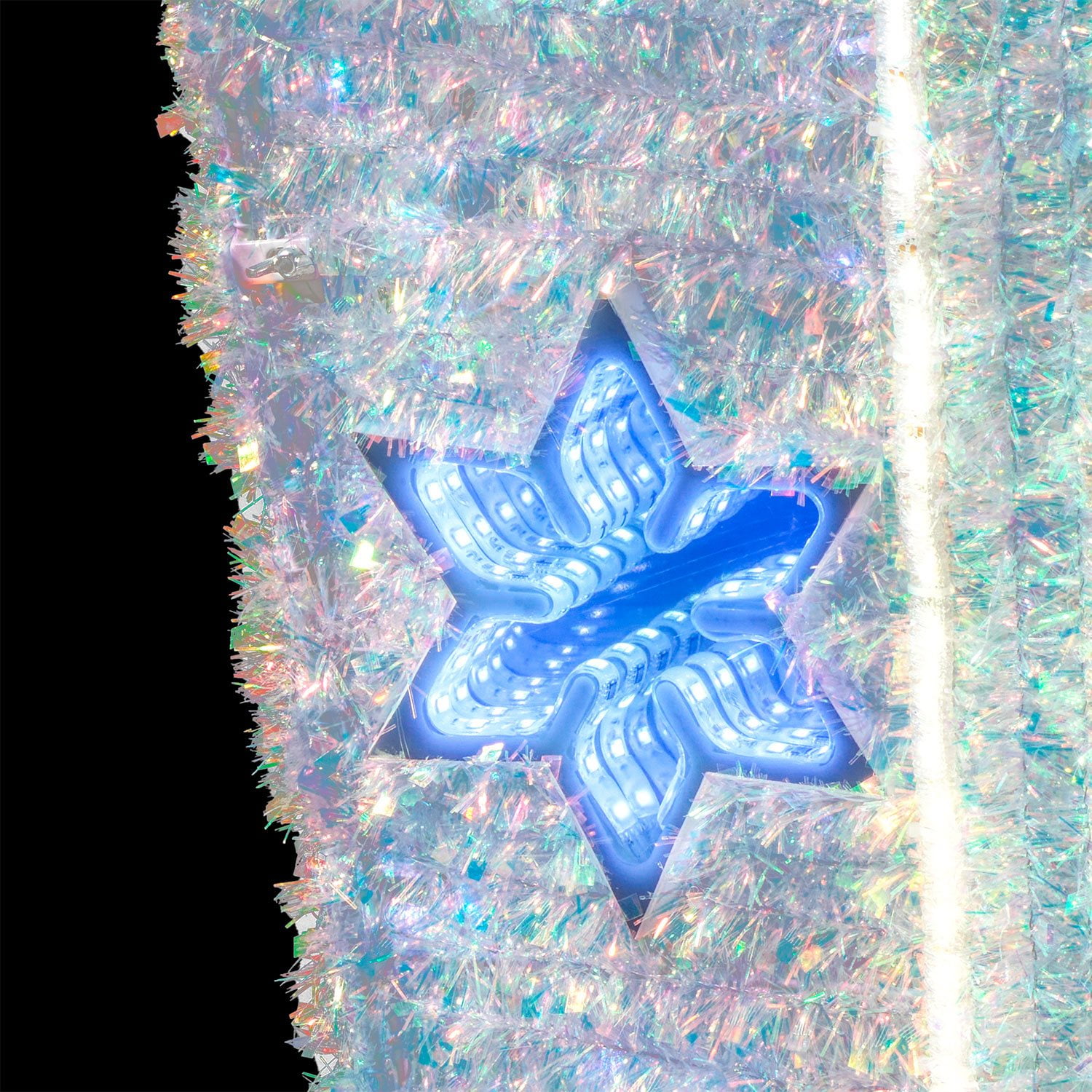 Member's Mark 32" Pre-Lit Iridescent Twinkle Tinsel Gift Box Decor - Image 5