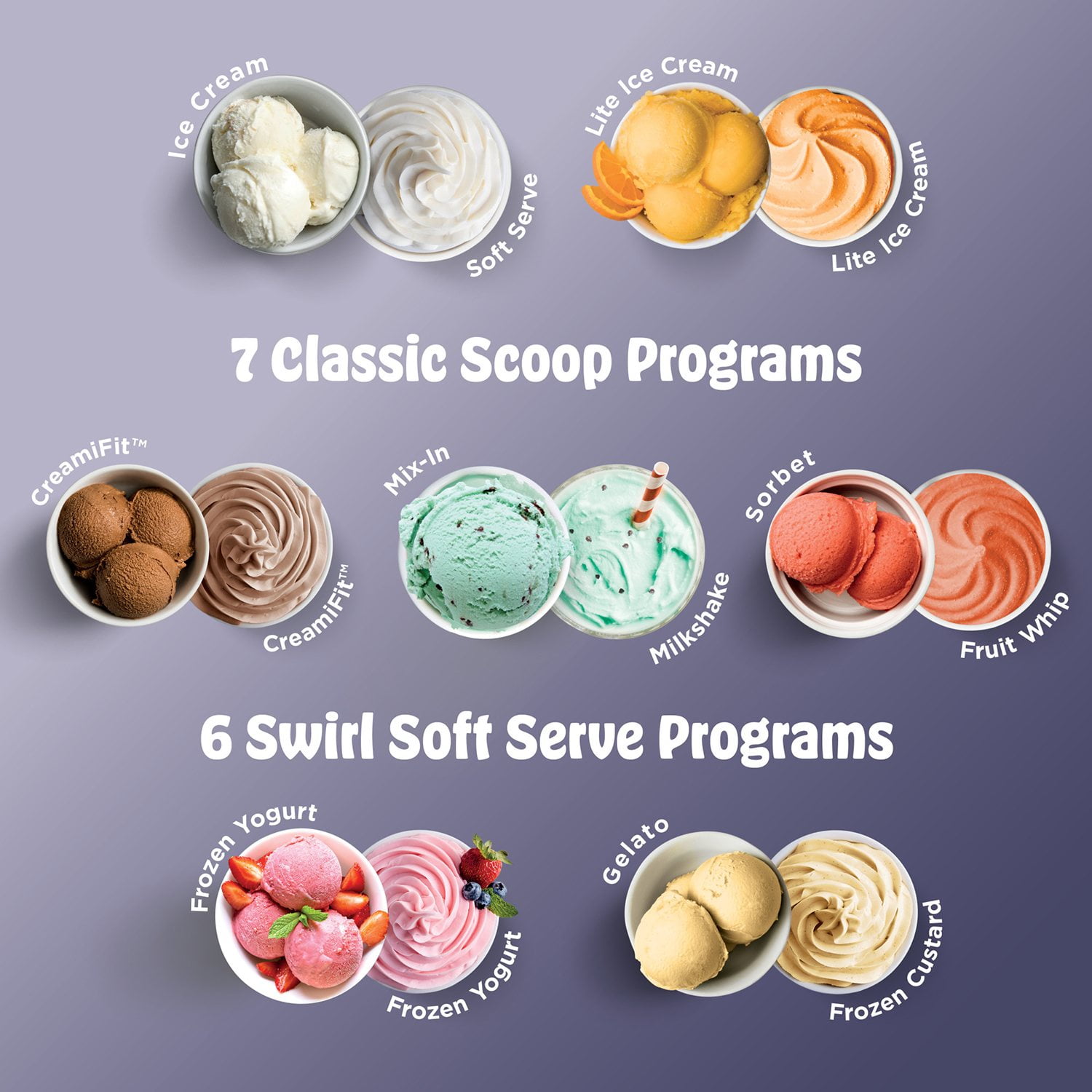 Ninja CREAMi Scoop & Swirl Ice Cream & Soft Serve Maker, 13 One-Touch Programs - Image 15