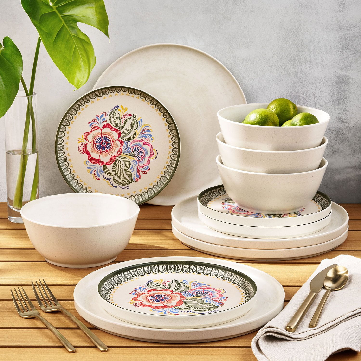 Member's Mark 12-Piece Bamboo Melamine Dinnerware Set