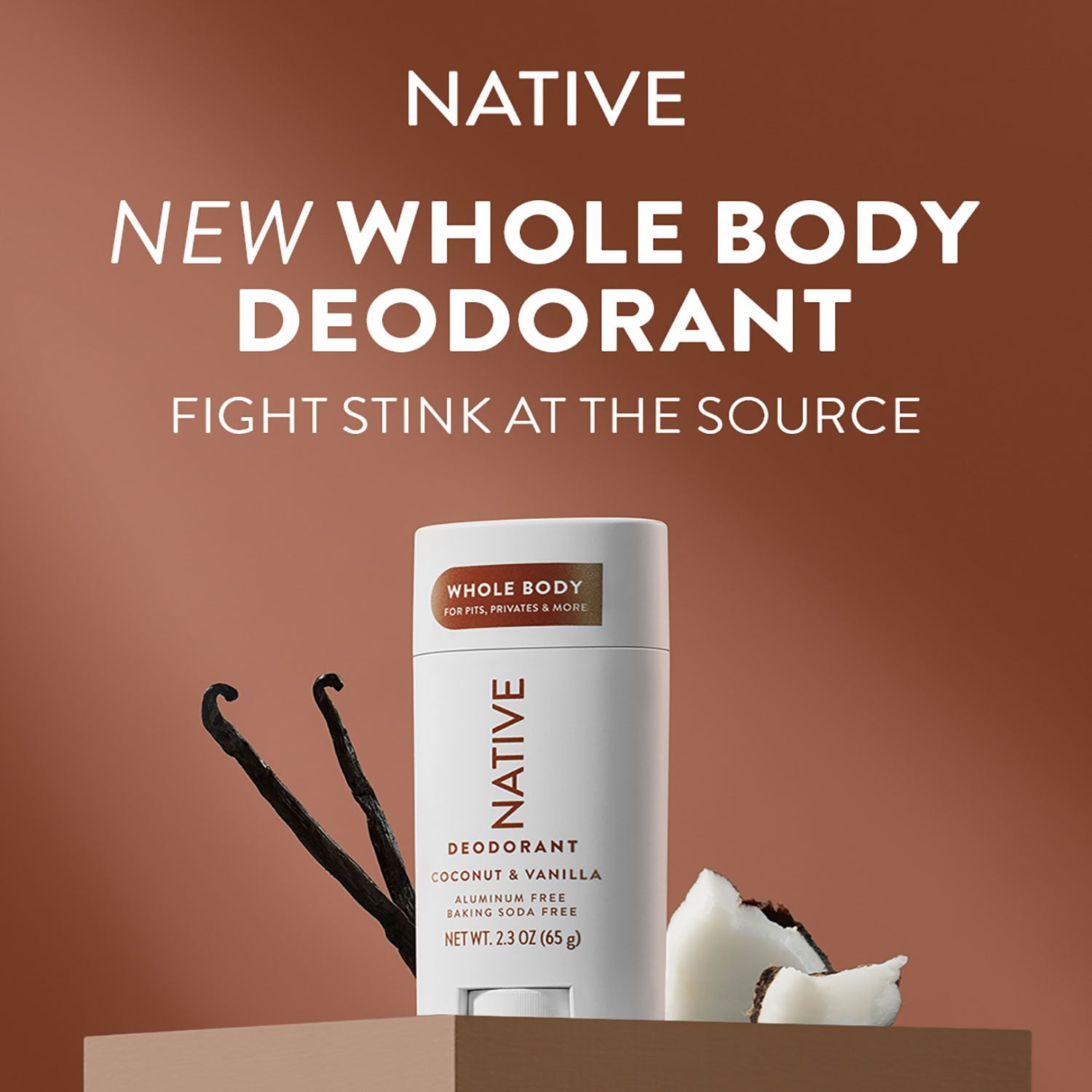 Native Whole Body Aluminum-Free Deodorant, Coconut & Vanilla, 2.3 oz., 3pk. - Image 2