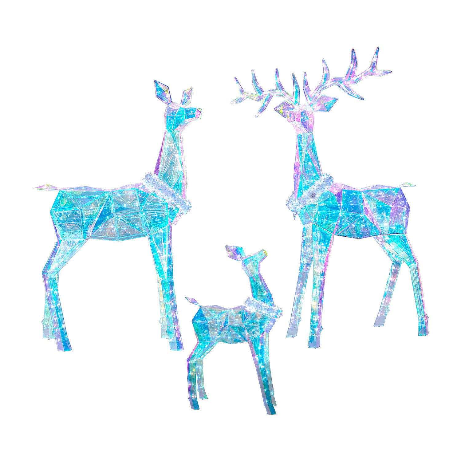 Member's Mark Pre-Lit Prismatic Deer Family, Set of 3 - Image 2