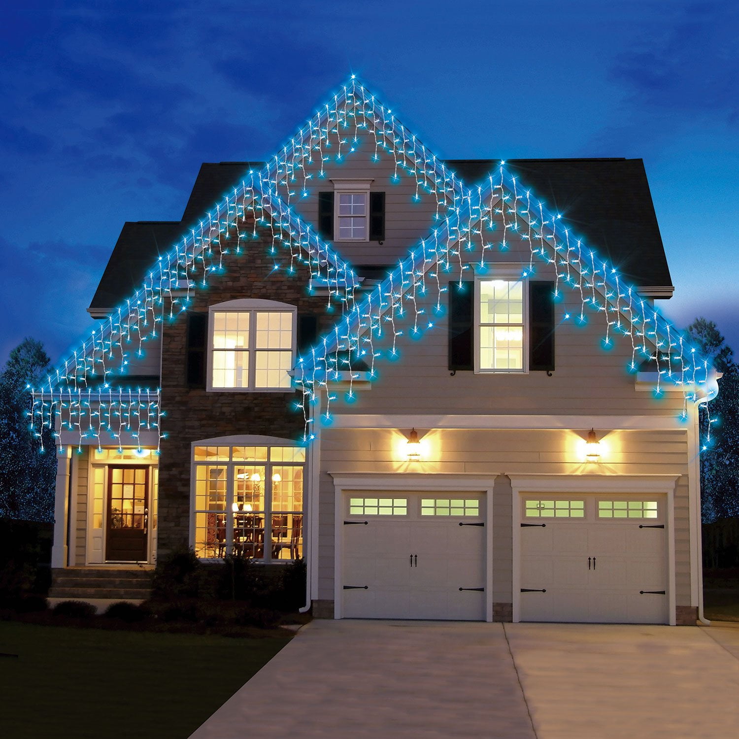 Member's Mark 300ct LED Icicle Lights, 18' Lighted Length