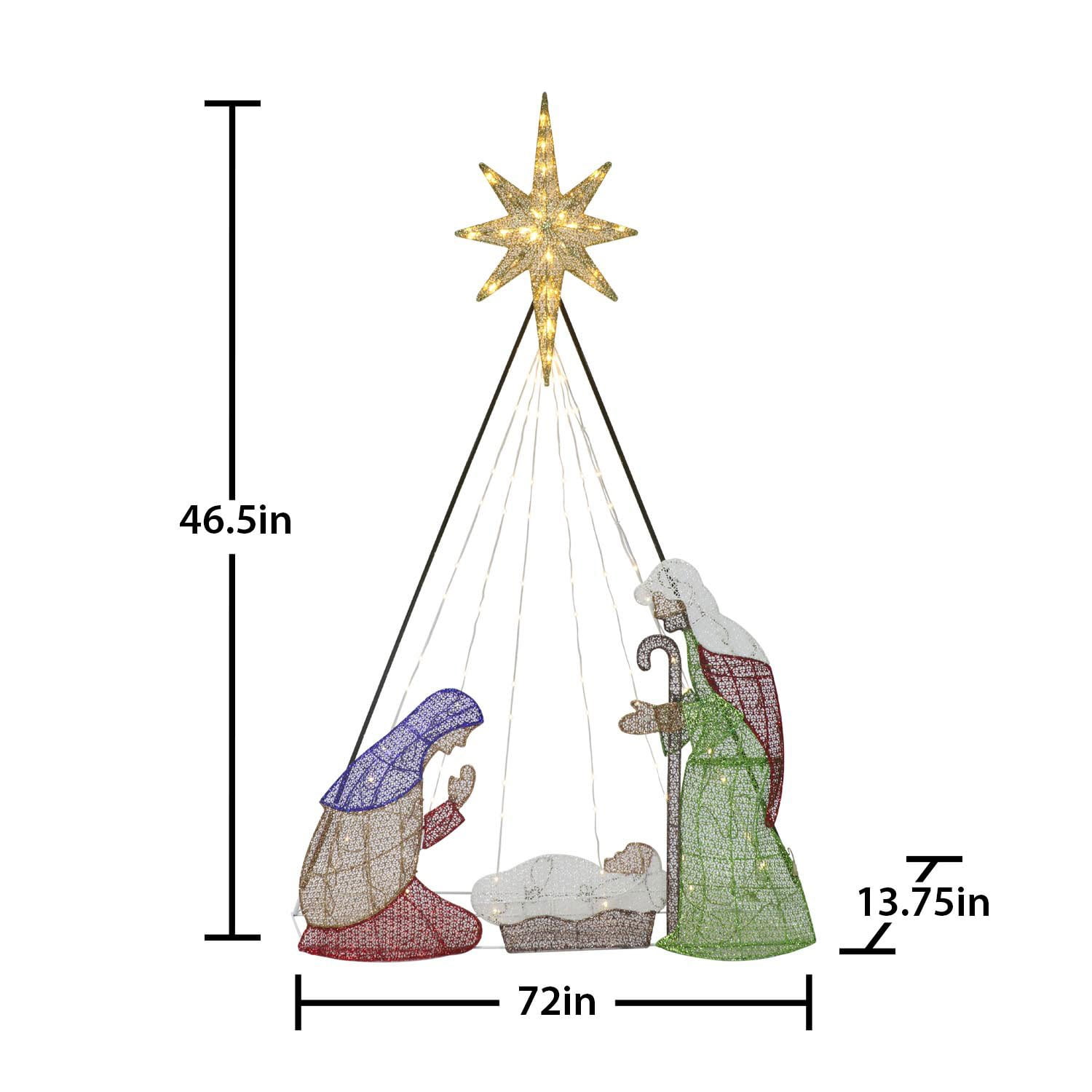 Member's Mark 6' Pre-Lit Nativity Scene with Chasing Light - Image 4