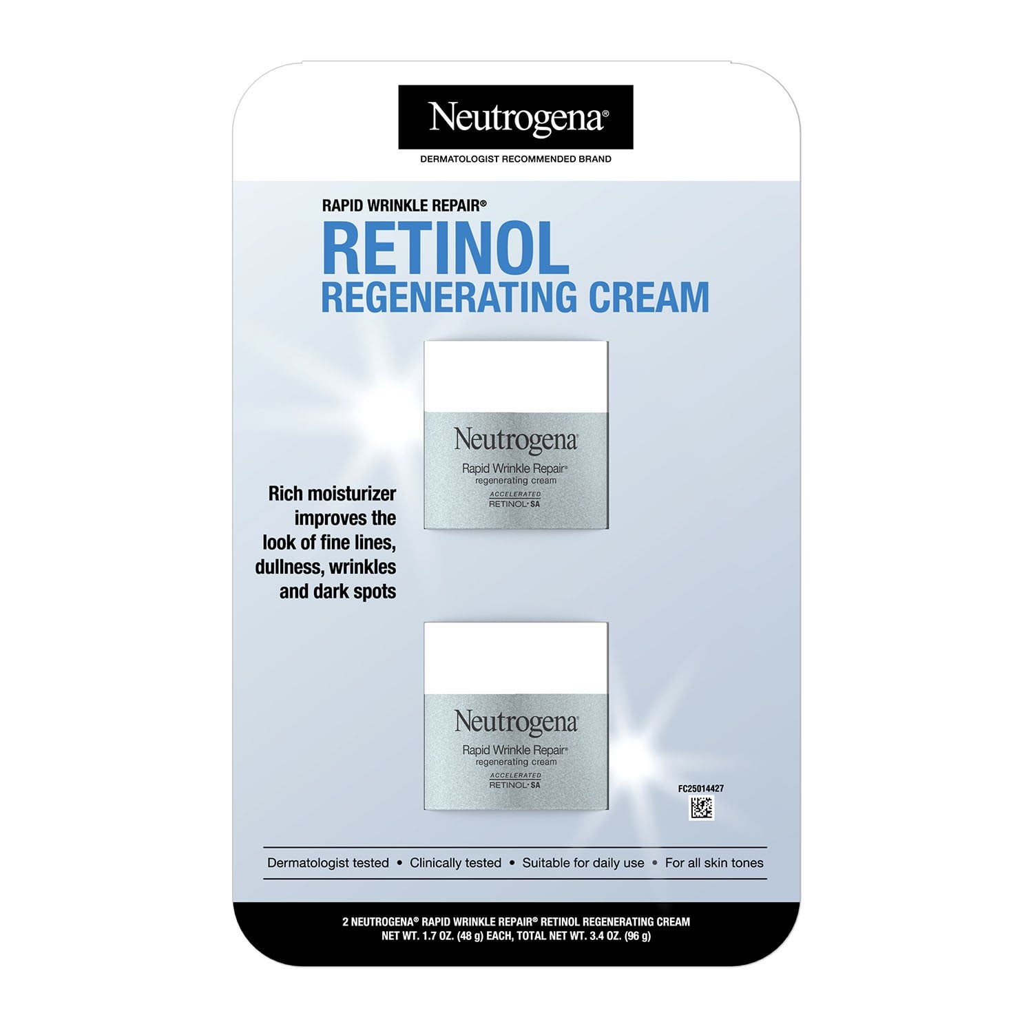 Neutrogena Rapid Wrinkle Repair Retinol Cream, 1.7 oz., 2 pk.