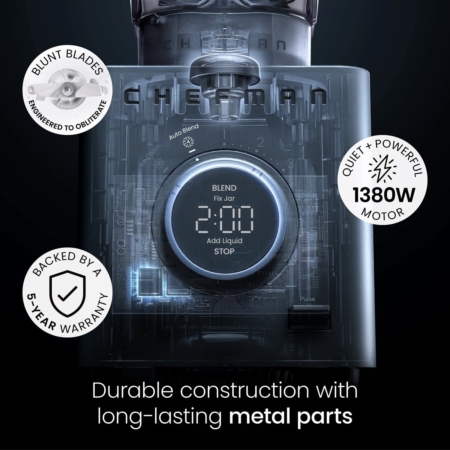 Chefman Obliterator Ice-Crushing Blender with Auto Blend Technology - Image 4