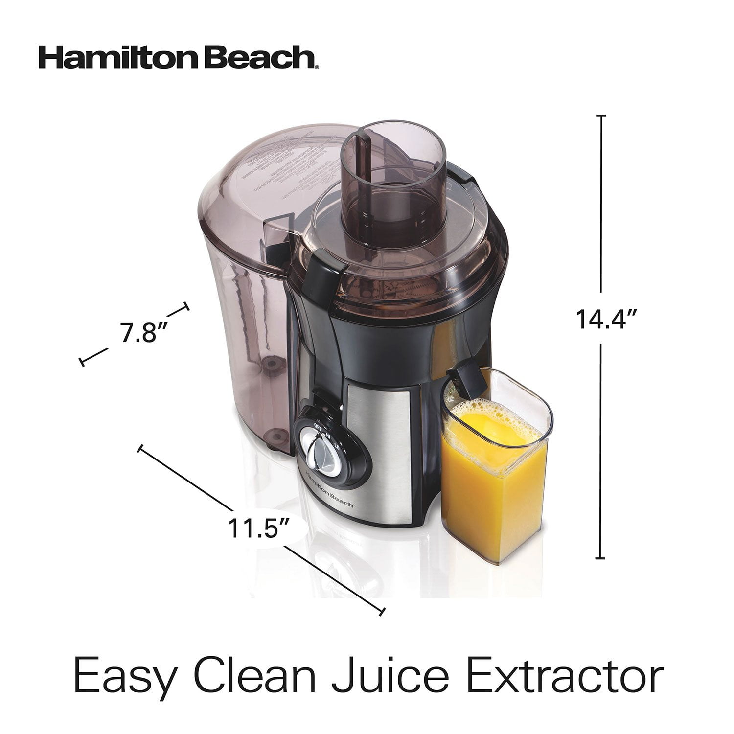 Hamilton Beach 800 Watt Easy Clean Juice Extractor with Easy Sweep Cleaning Tool - Image 7