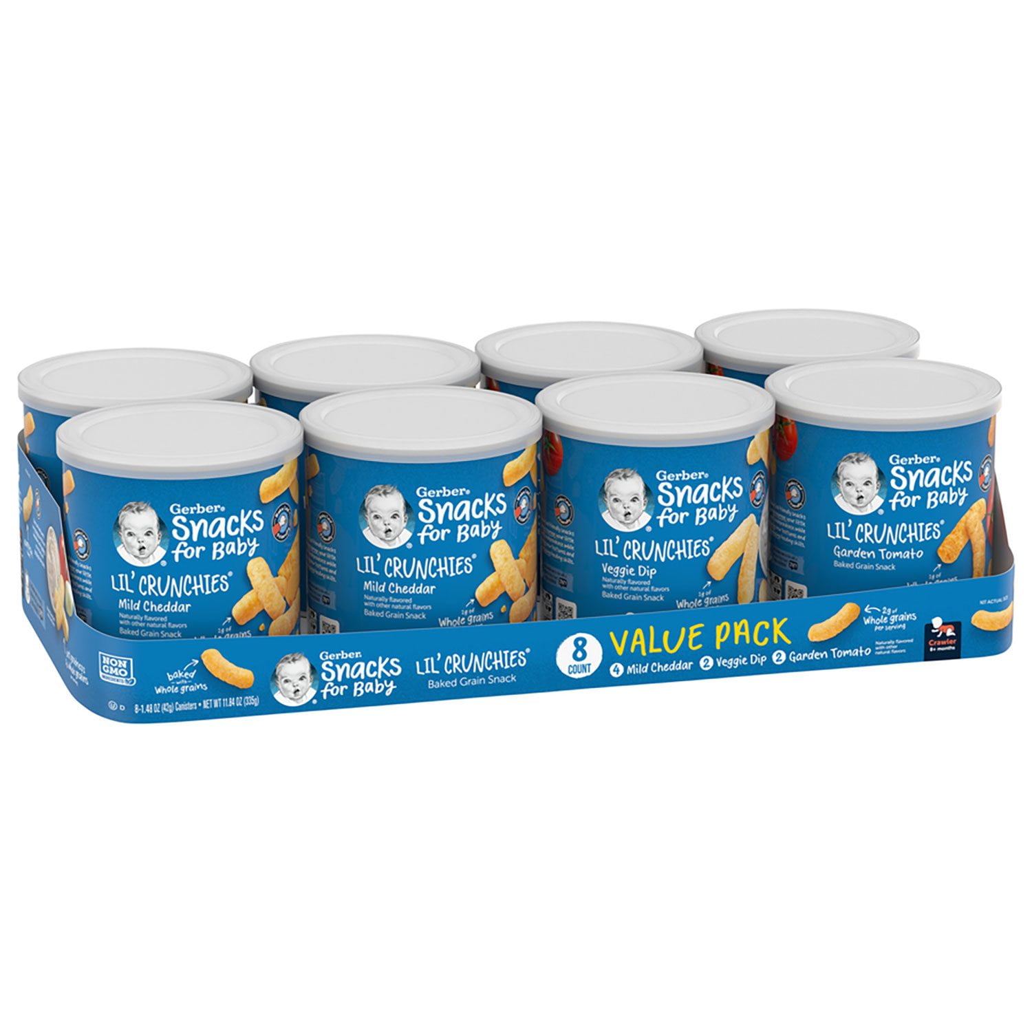 Gerber Lil' Crunchies Baked Grain Snack, Variety Pack, 1.48 oz., 8 ct. - Image 2