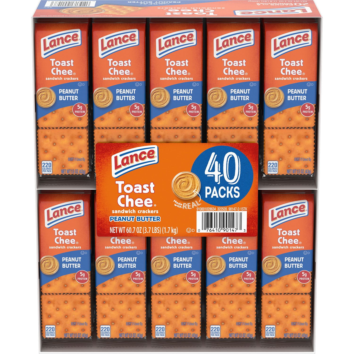 Lance ToastChee Peanut Butter Crackers, 1.52 oz., 40 pk. - Image 4