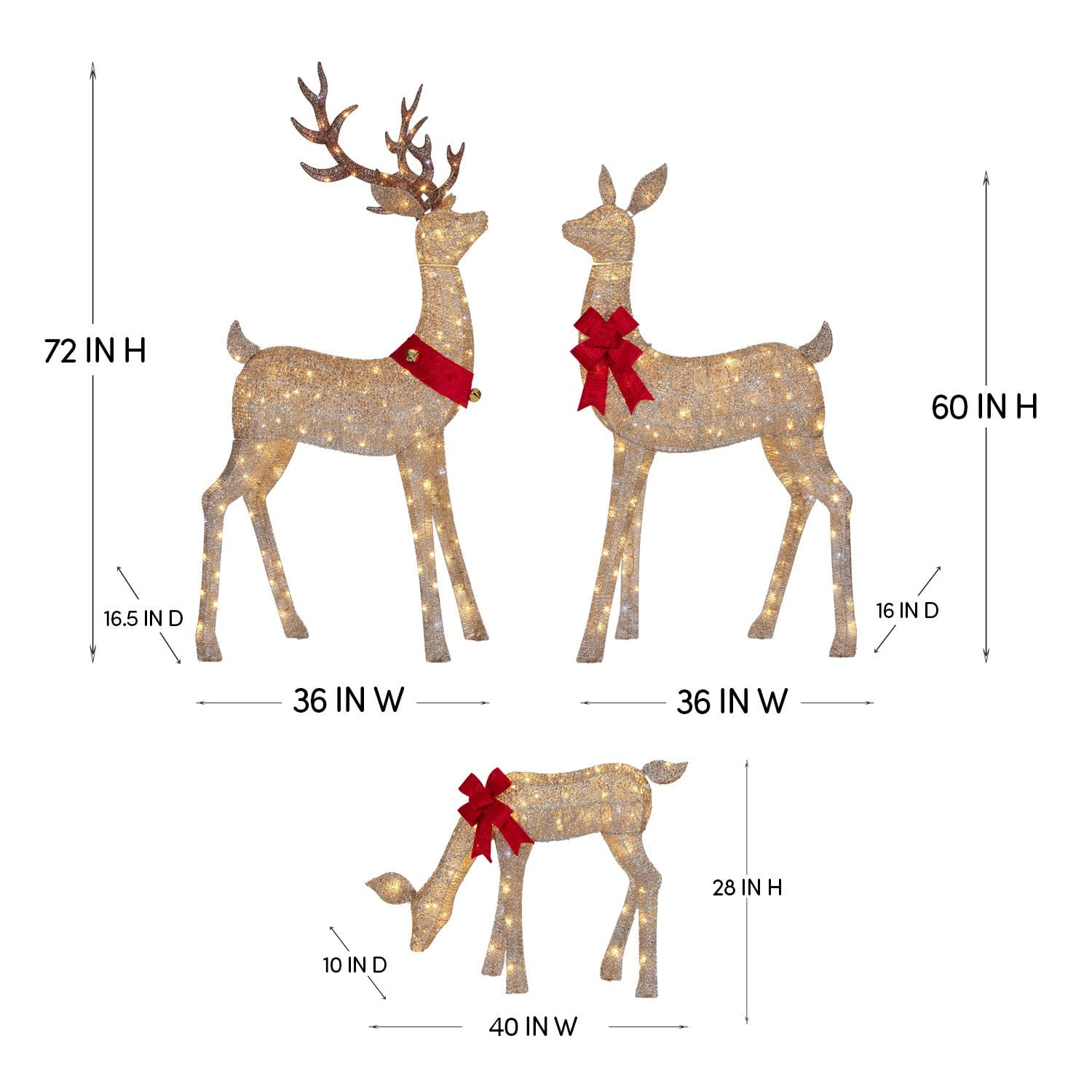 Member's Mark Pre-Lit Animated Deer Family, Set of 3 - Image 5