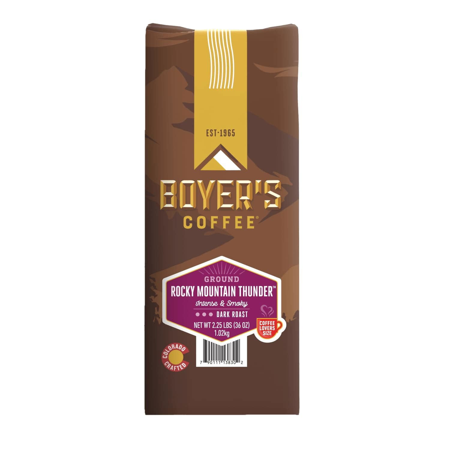Boyer's Coffee Rocky Mountain Thunder Dark Roast Ground Coffee, 36 oz.