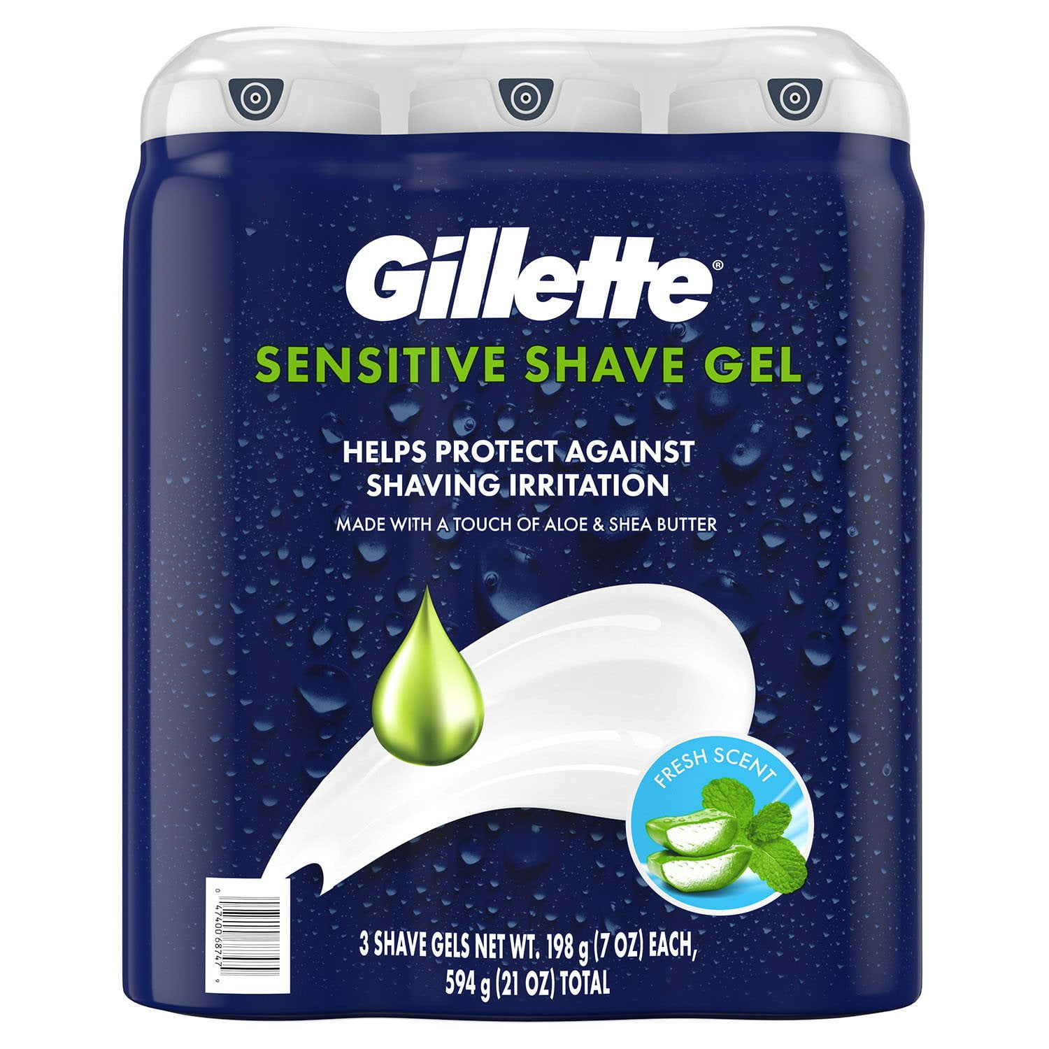 Gillette Sensitive Shave Gel with Aloe & Shea Butter, 7 oz., 3 pk. - Image 7