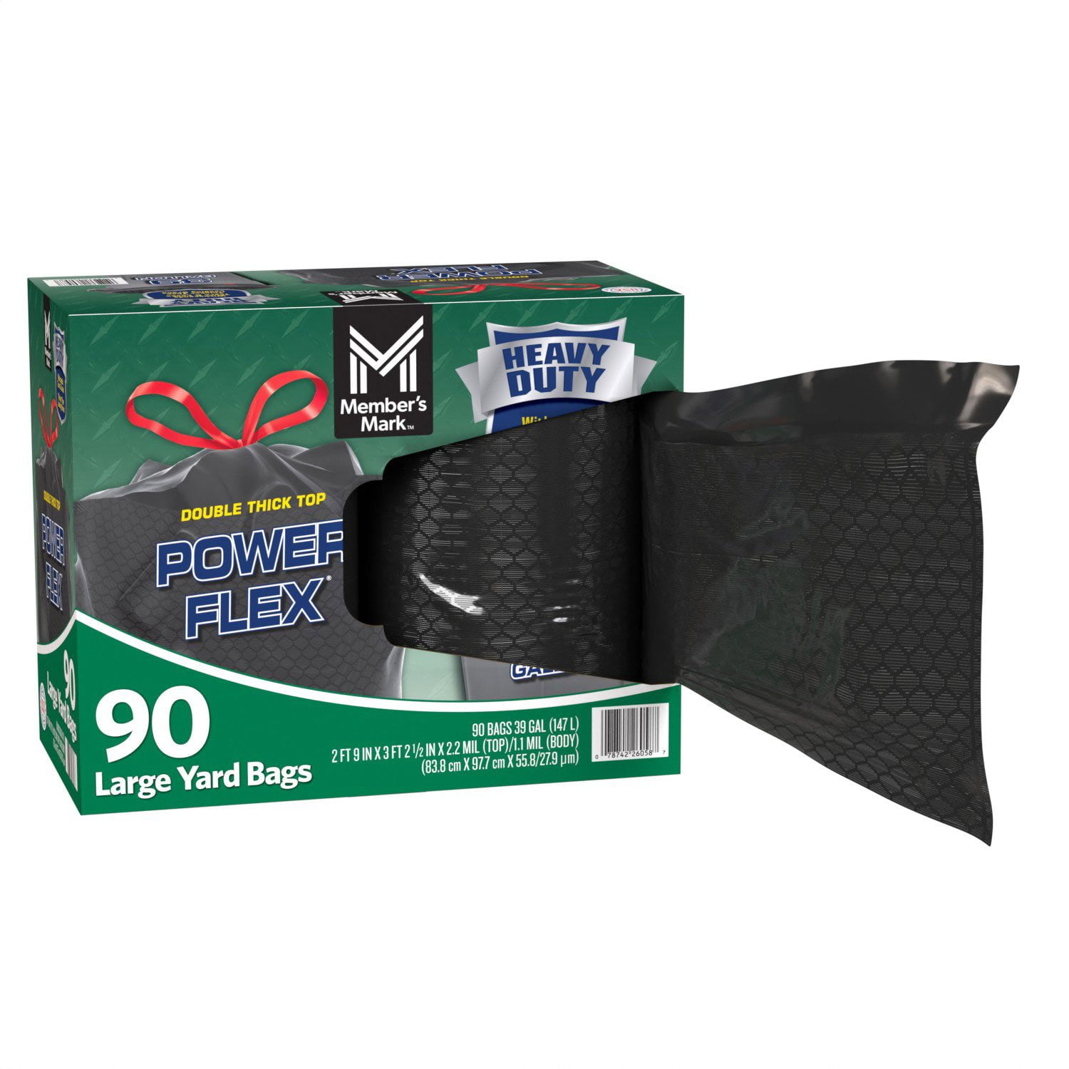 Member's Mark Heavy Duty 39-Gallon Yard Trash Bags, Unscented, 90 ct. - Image 3