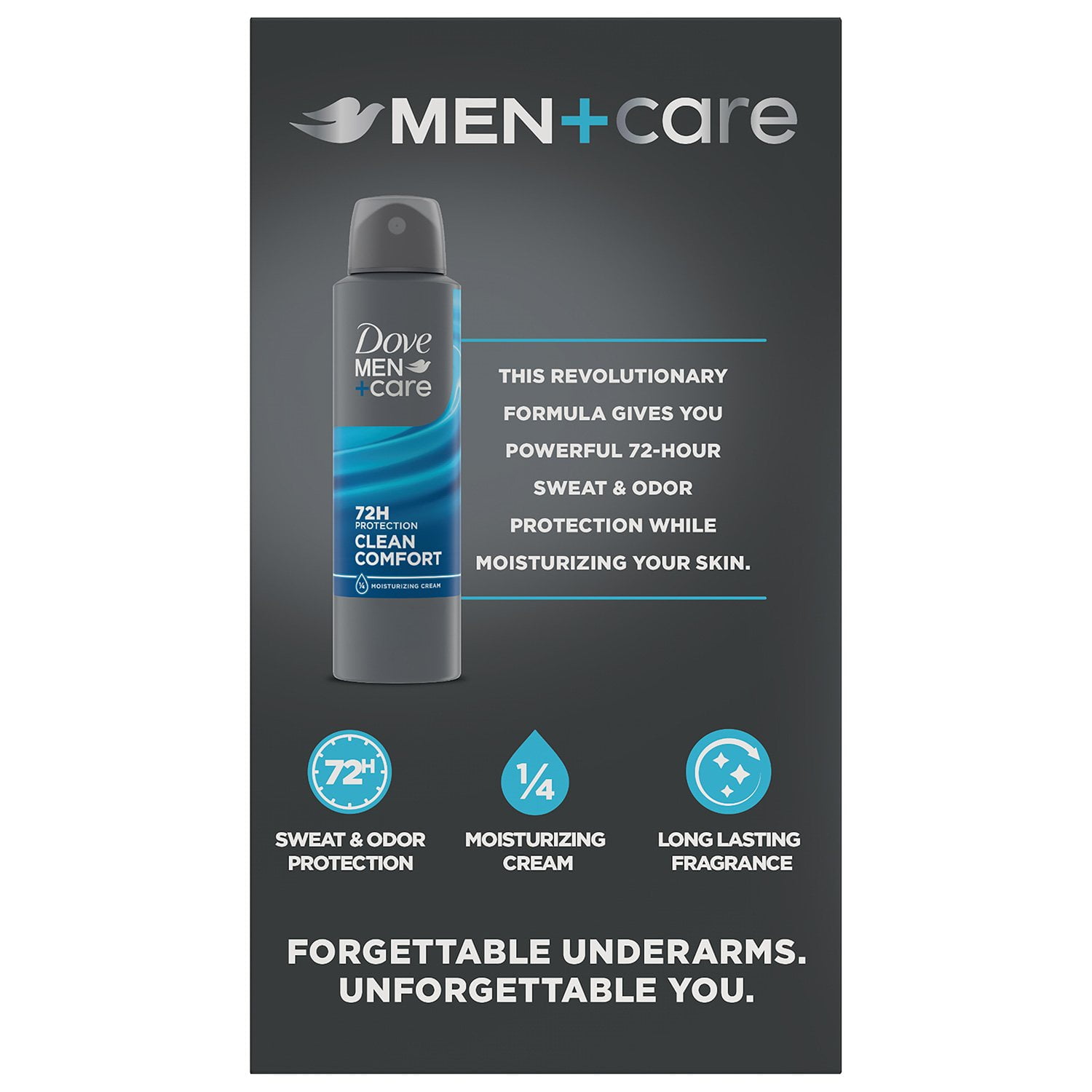 Dove Men's+Care Clean Comfort Antiperspirant Deodorant Dry Spray, 3.8 oz., 3 pk. - Image 2
