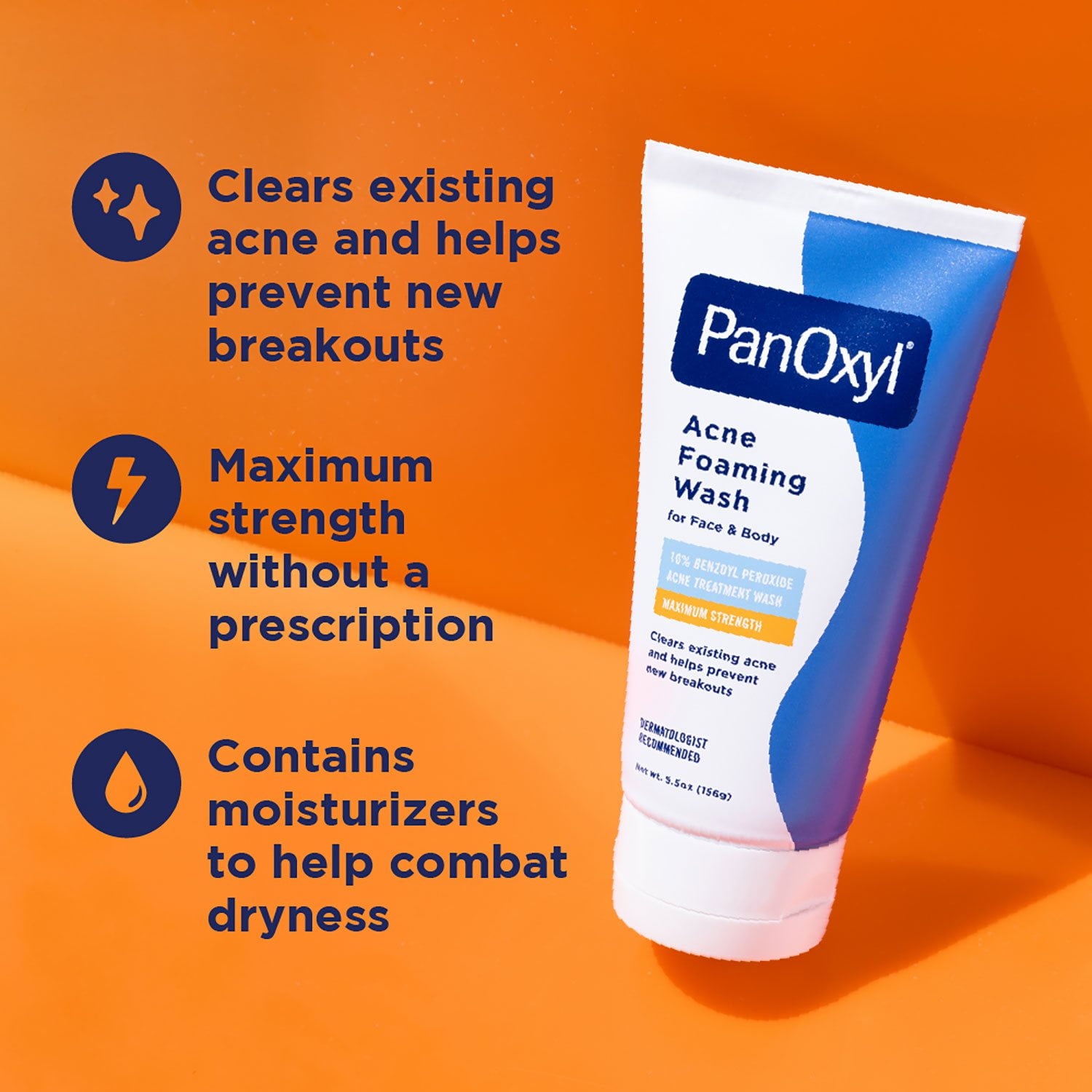 PanOxyl Acne Foaming Wash, 10% Benzoyl Peroxide, 5.5 oz., 2 pk. - Image 4