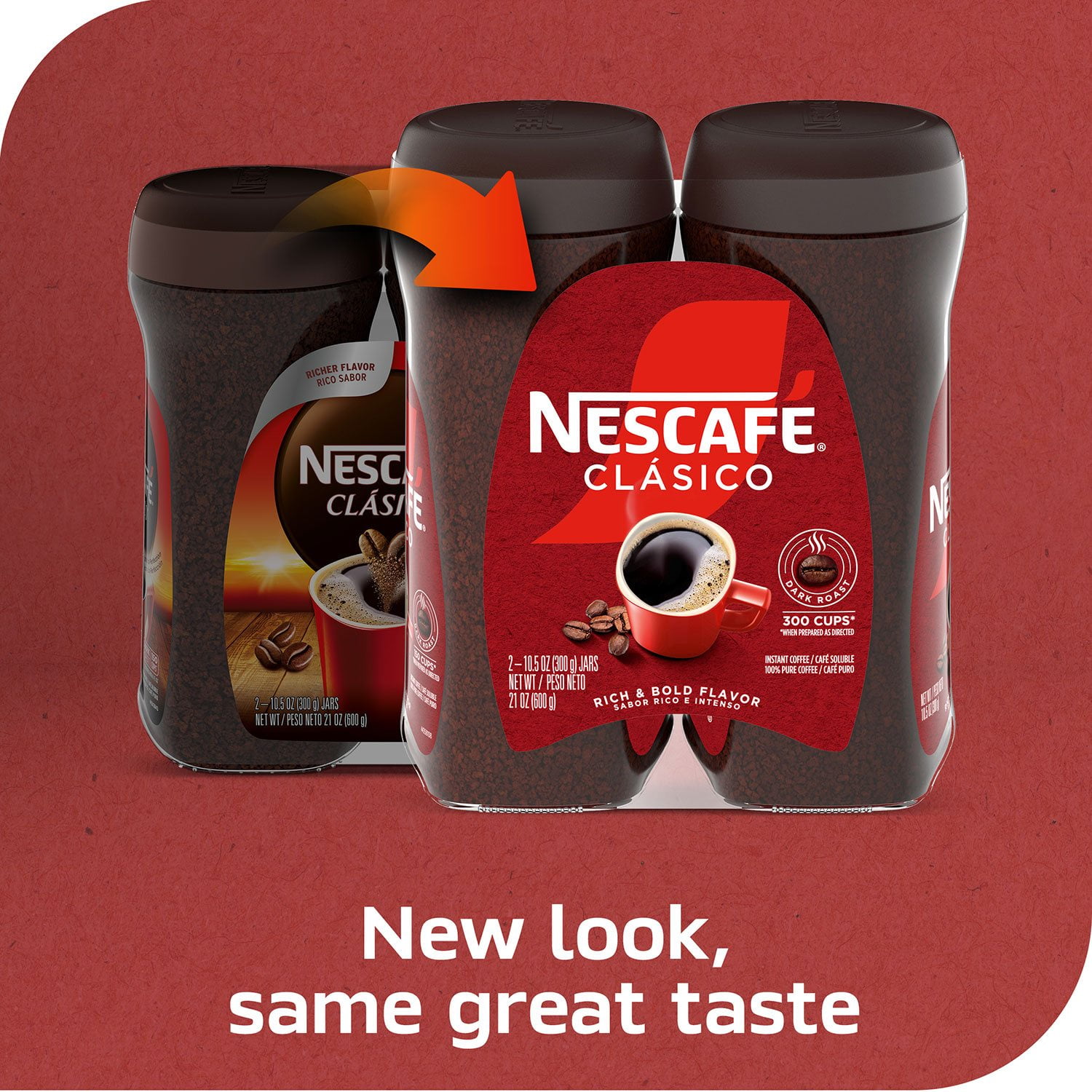 Nescafé Clasico Dark Roast Instant Coffee, 21 oz. - Image 2